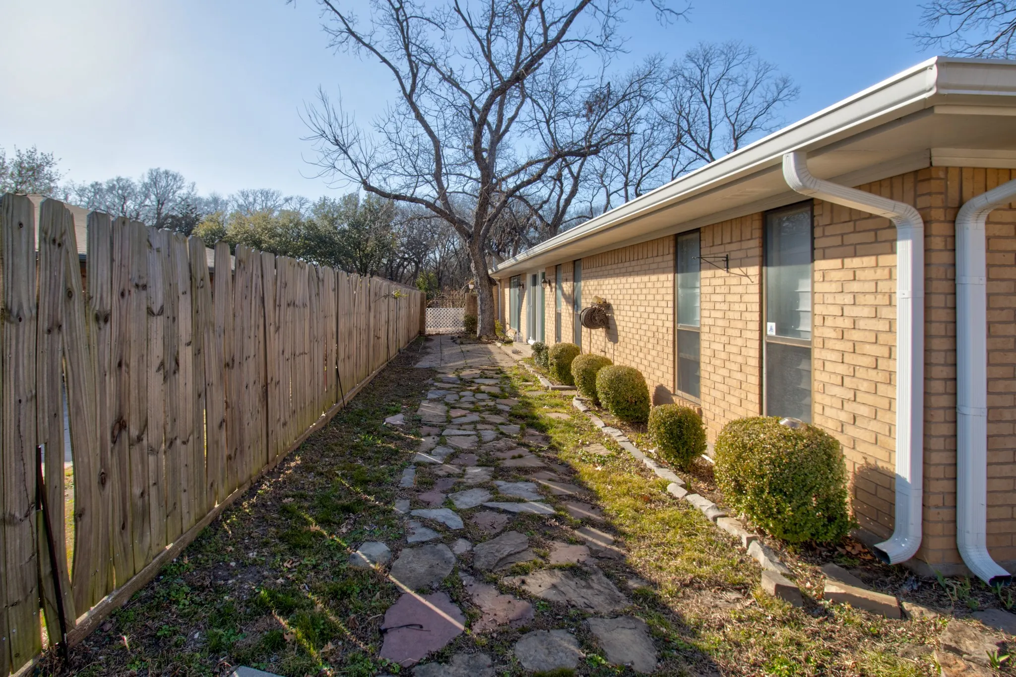 Walkway on side of house