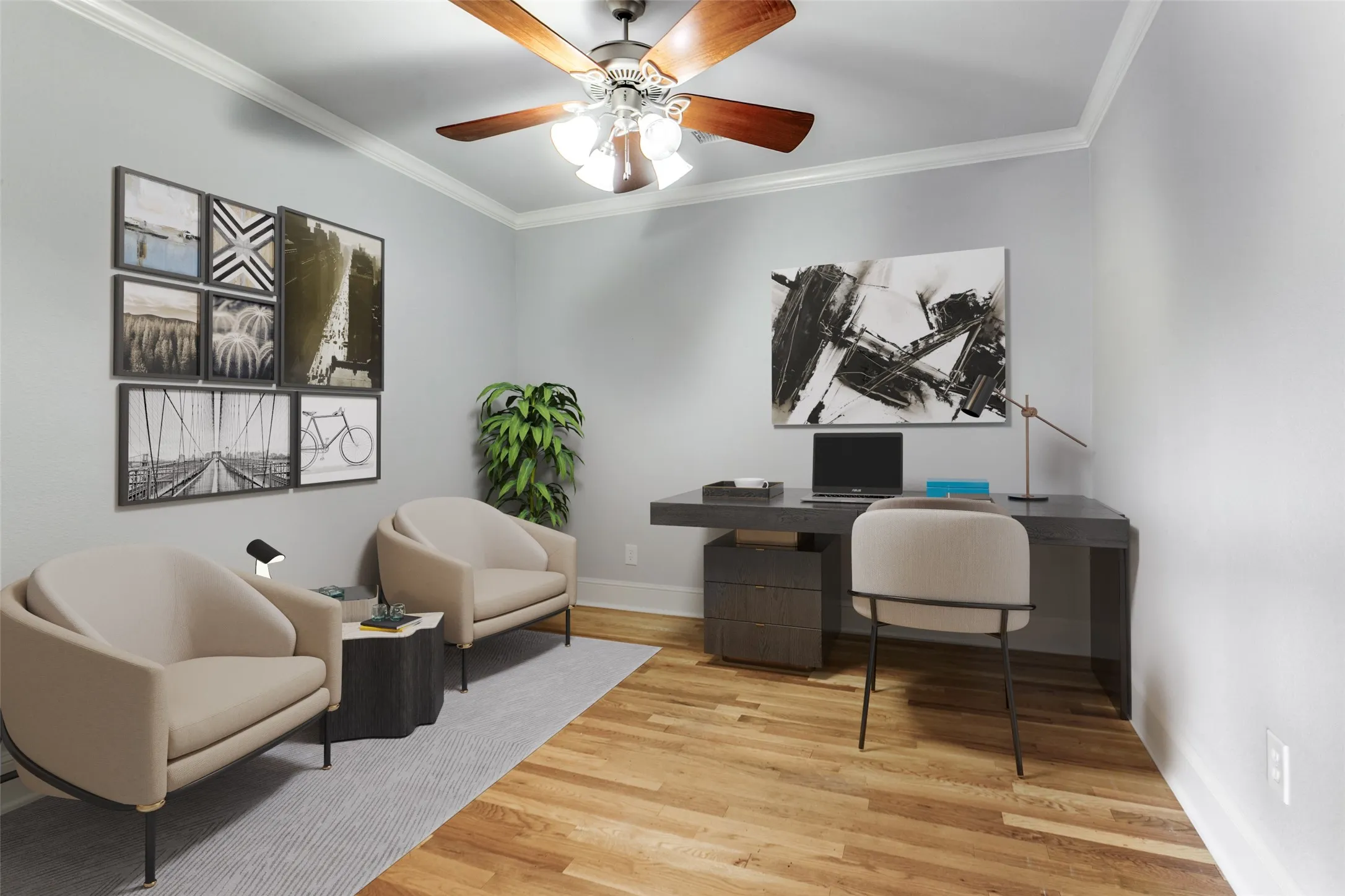 Virtually Staged secondary bedroom/office