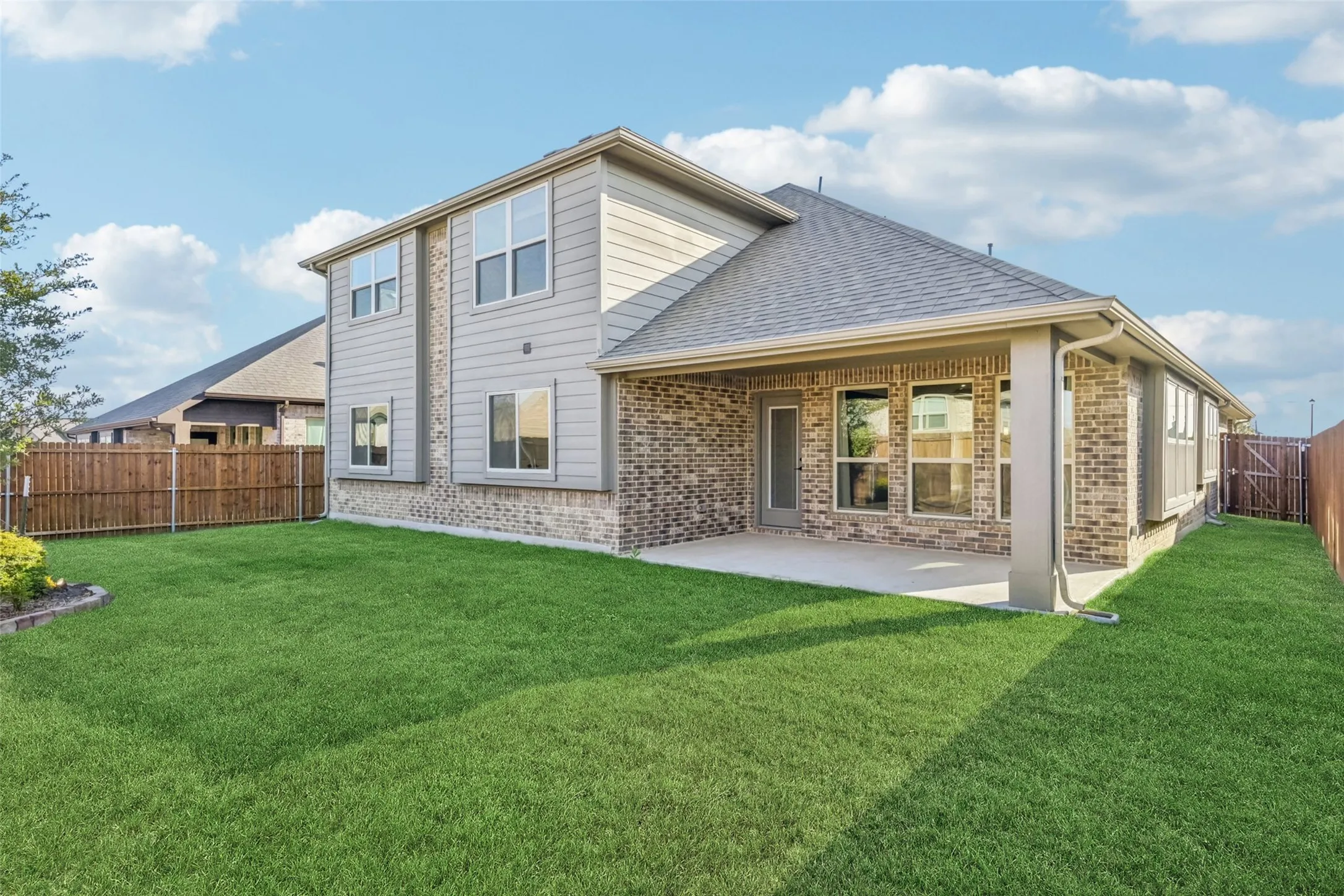 Backyard with covered patio