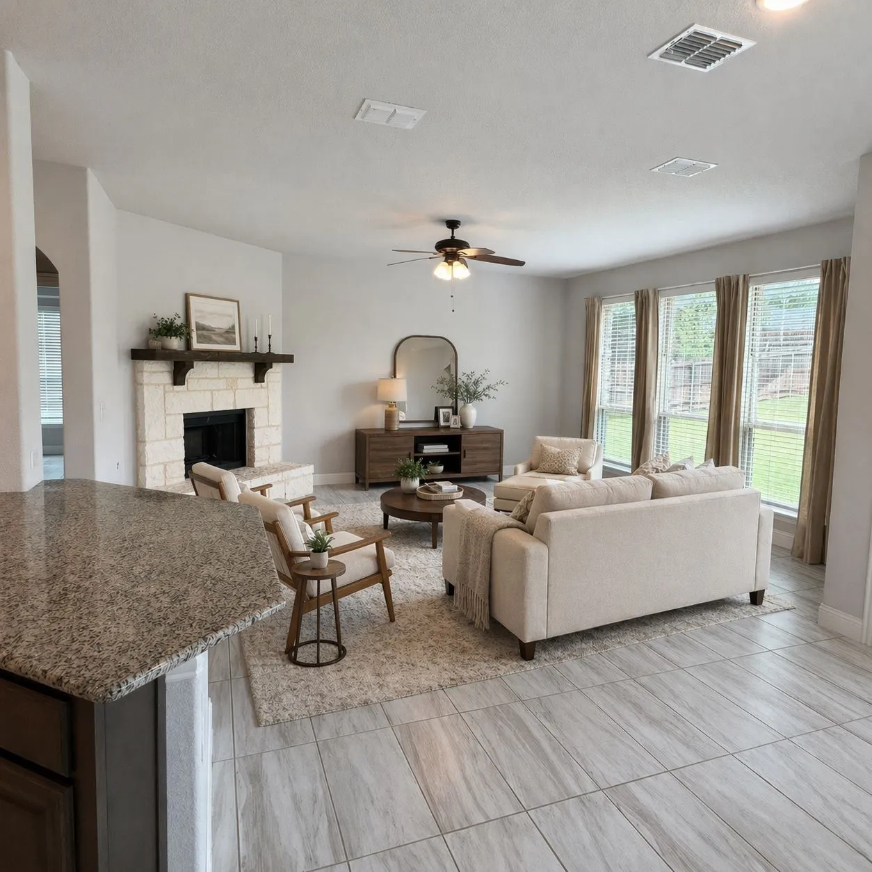 Virtually staged - living room