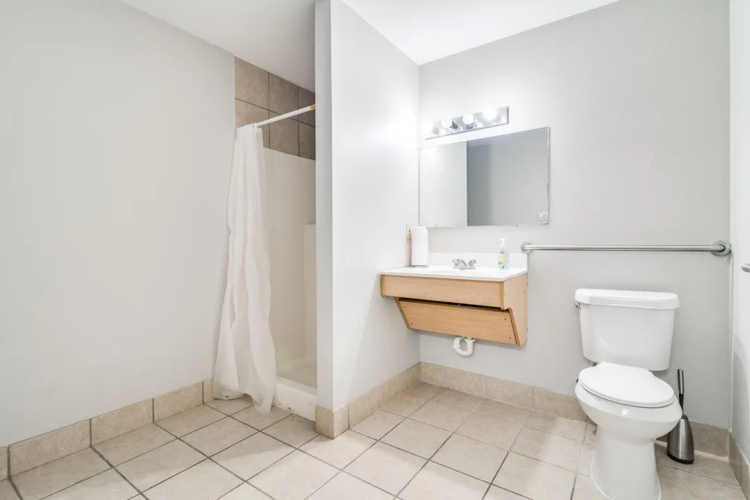 Bathroom with shower in building A