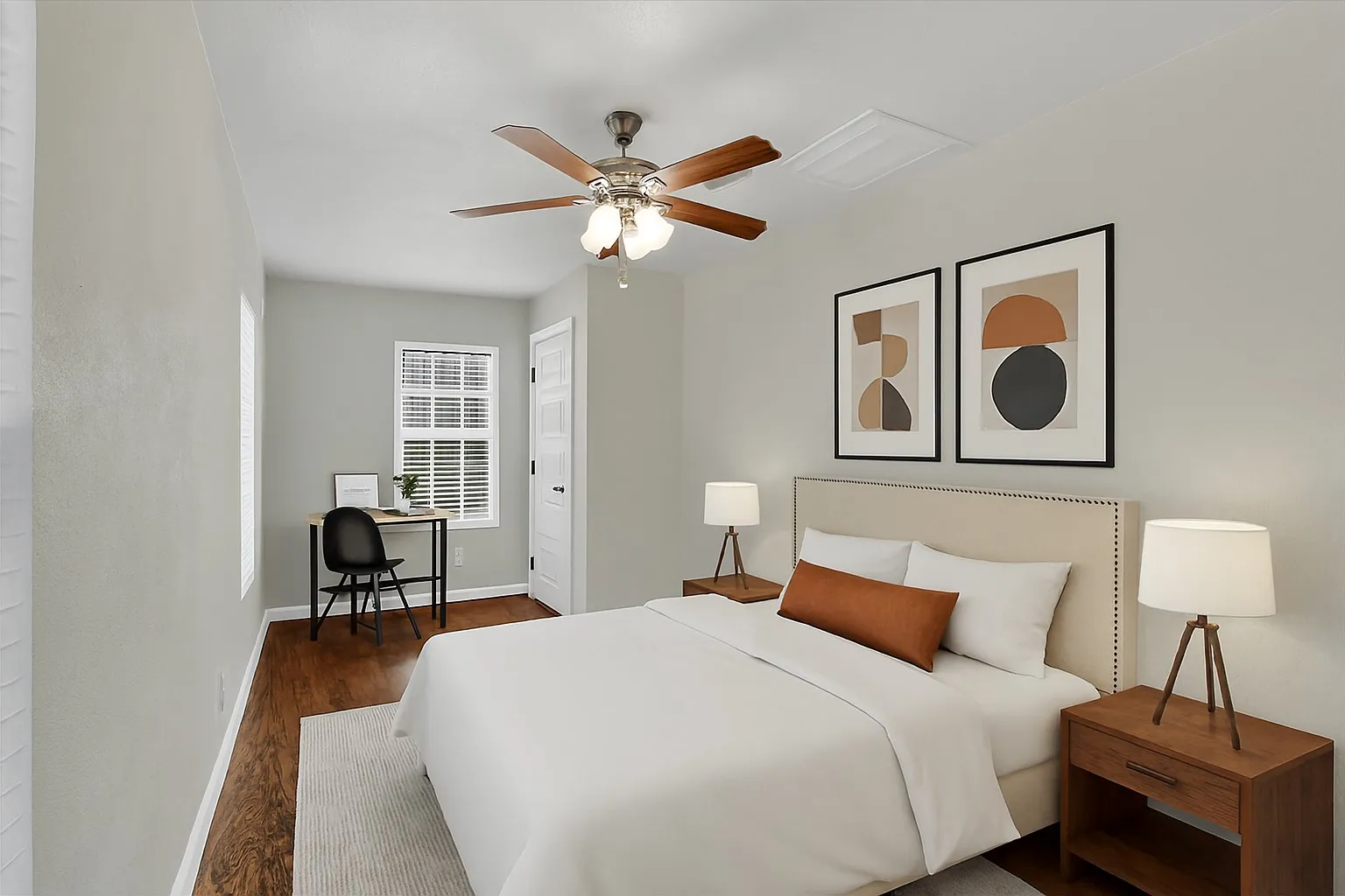 Virtual Staging-Front bedroom with ensuite bathroom.