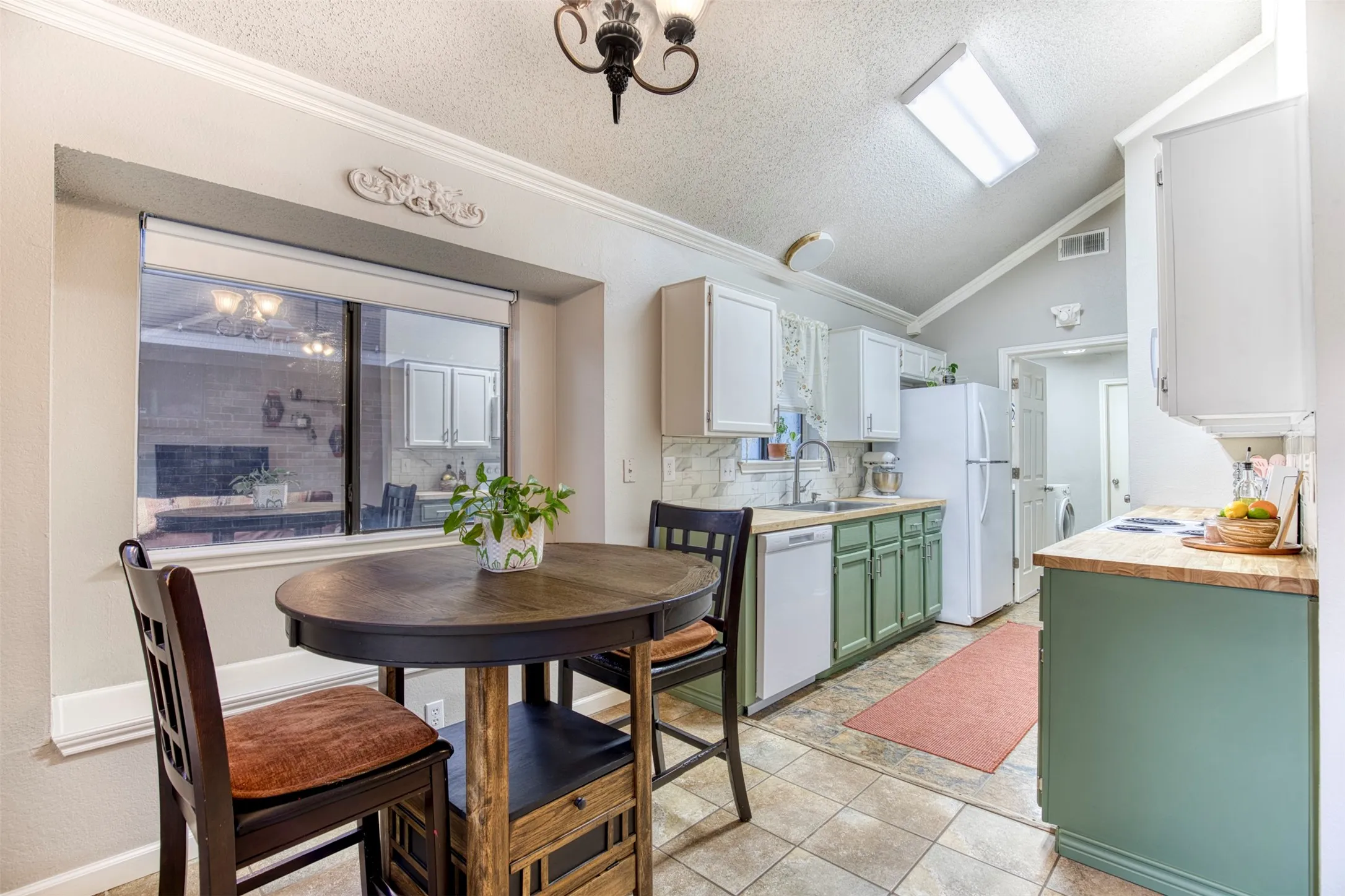 fresh cabinets and butcher block counters