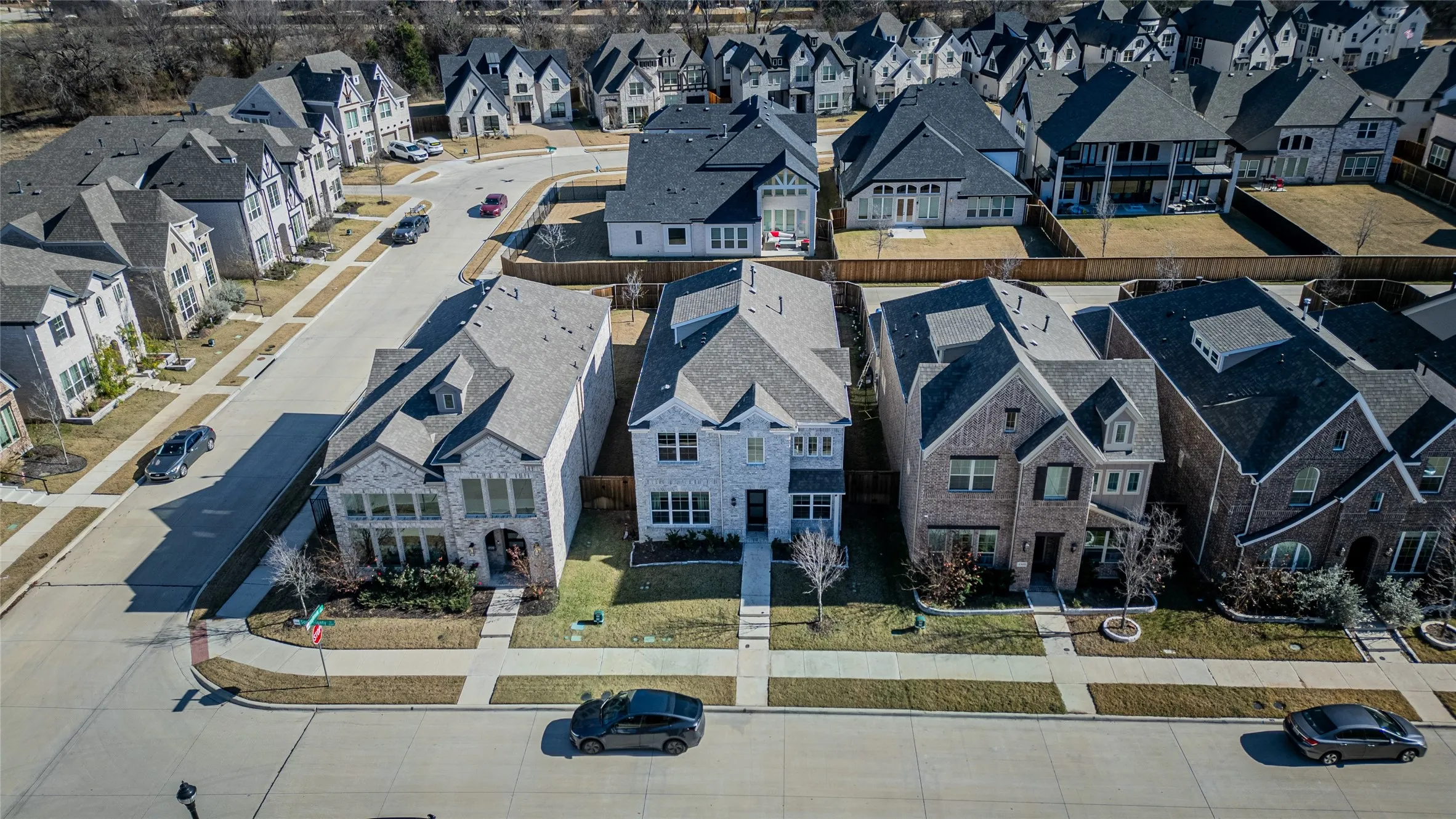 Aerial view of residential area