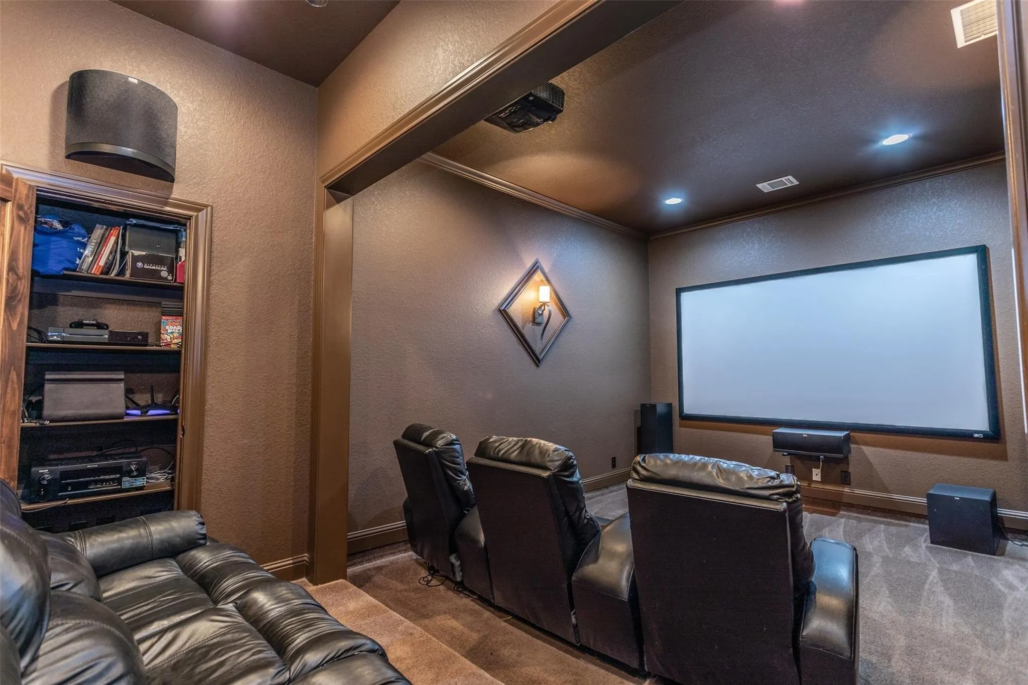 Media room with equipment to convey.