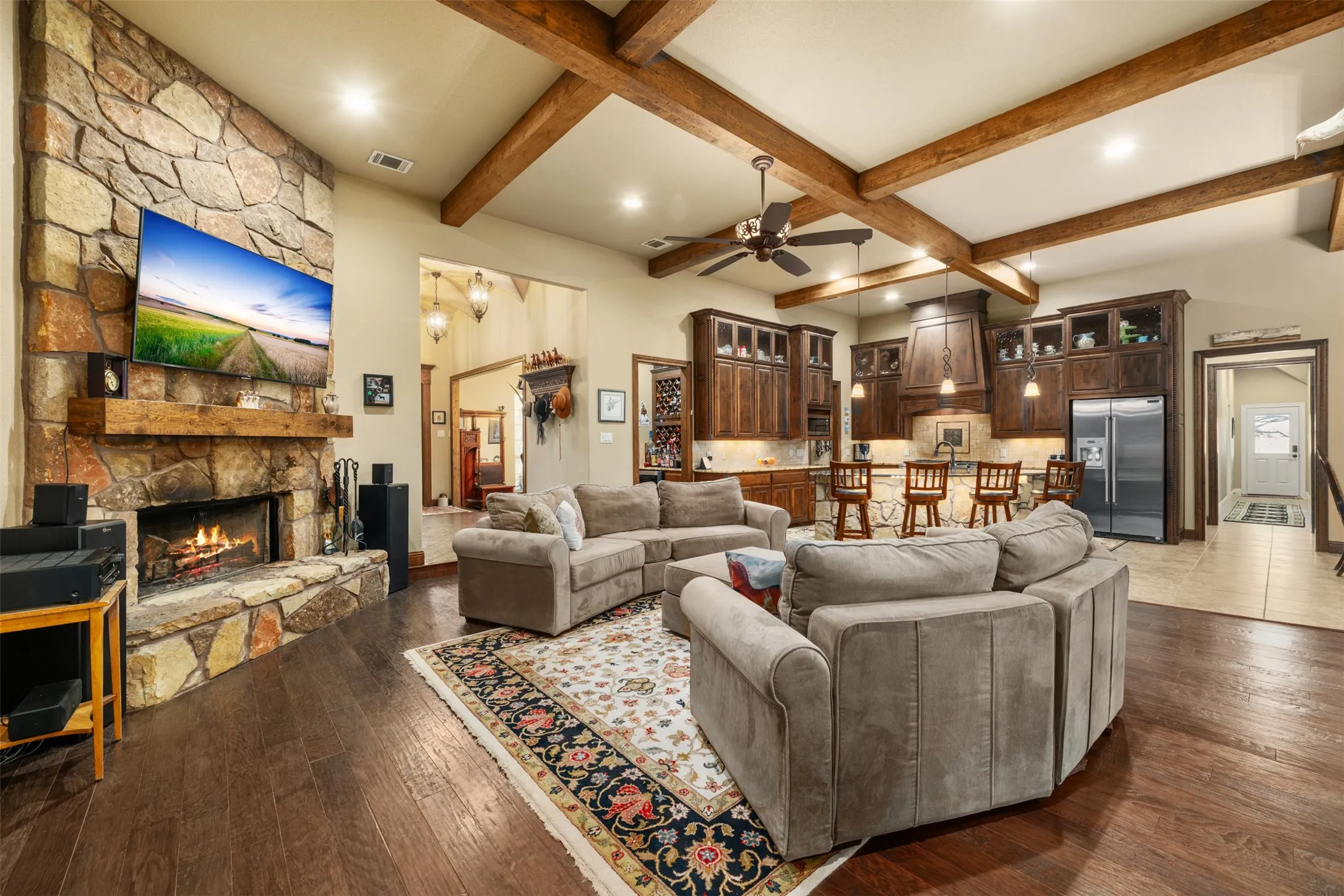 Living room with 14 foot ceilings!