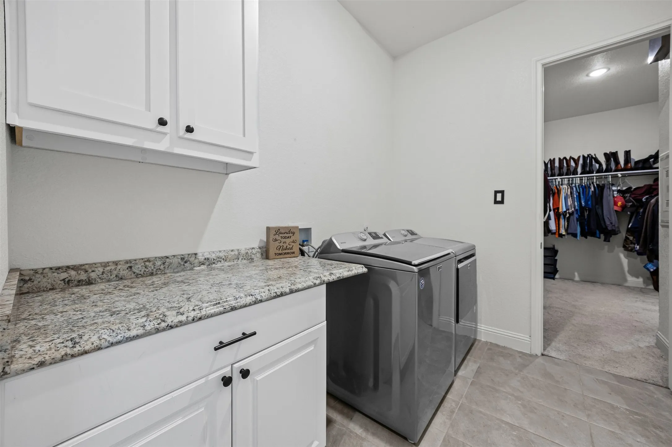 Laundry room convenient to primary closet