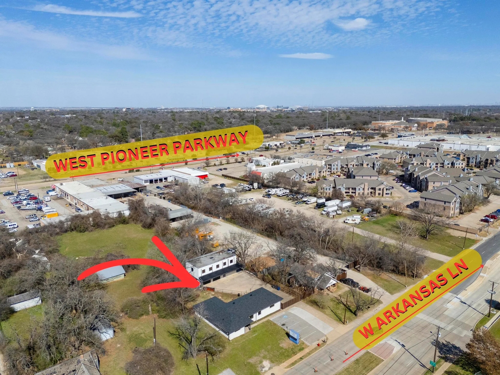 Aerial view showing location.