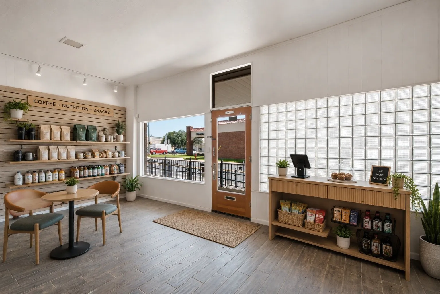 Virtually edited shop entrance