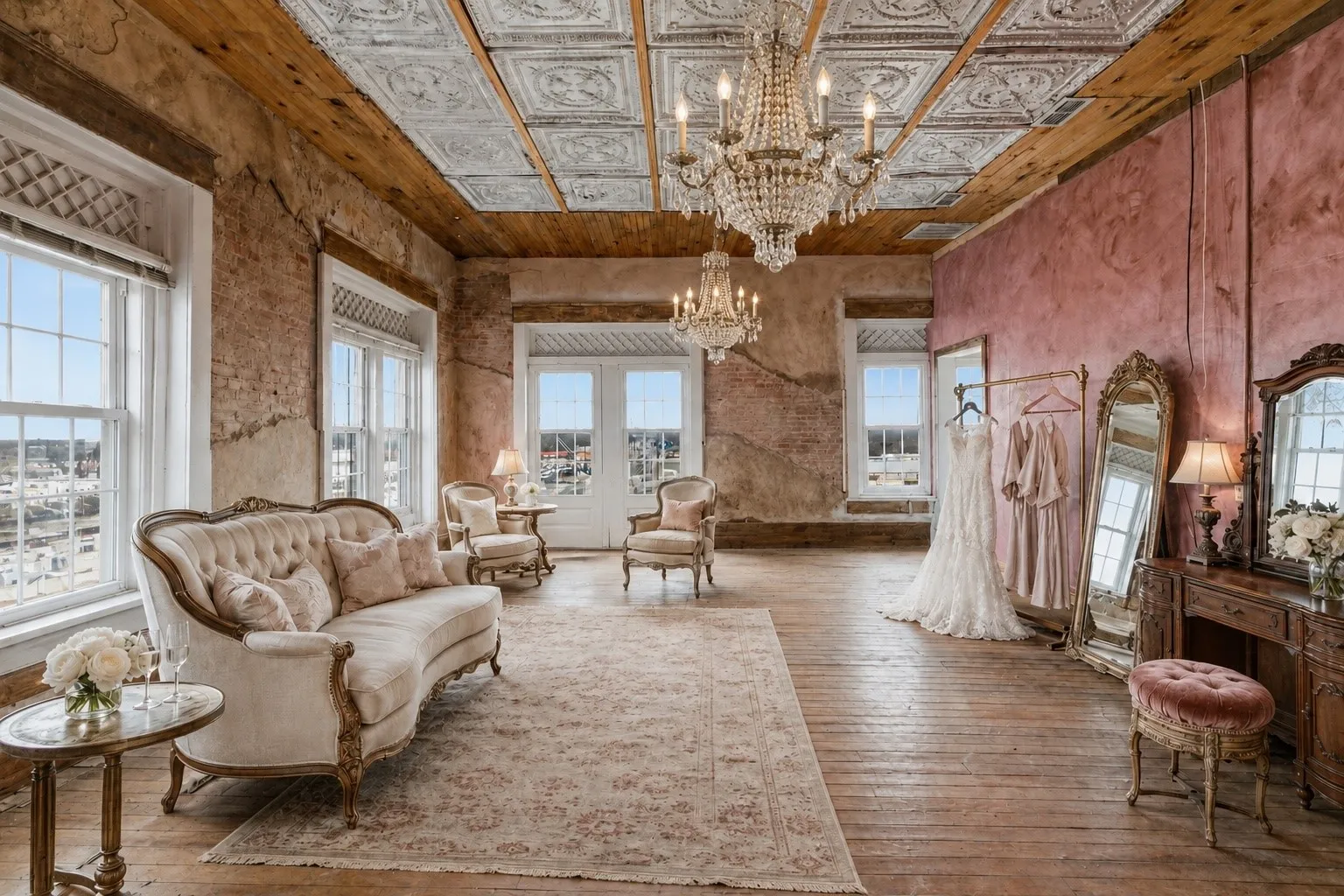 Virtually remodeled and staged bridal suite example