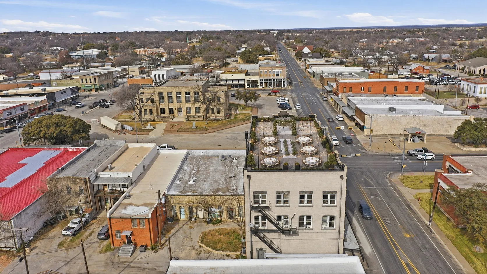 Virtually renovated rooftop event venue example