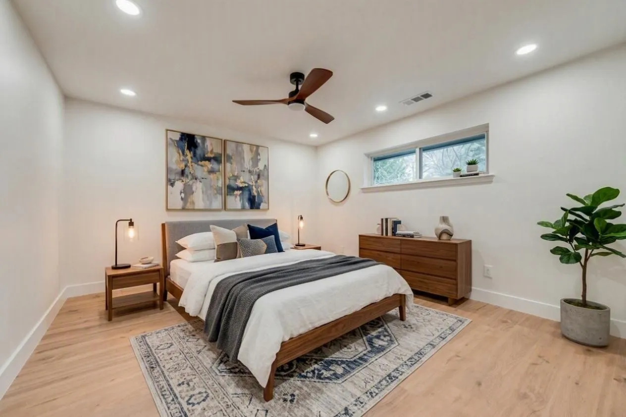 Third bedroom staged