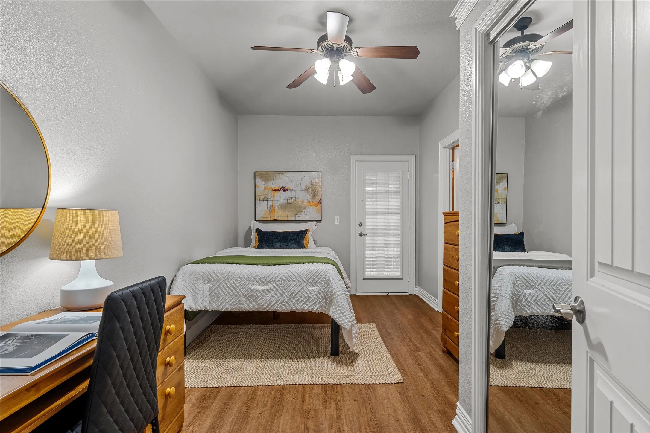 bedroom furnished and ensuite bathroom