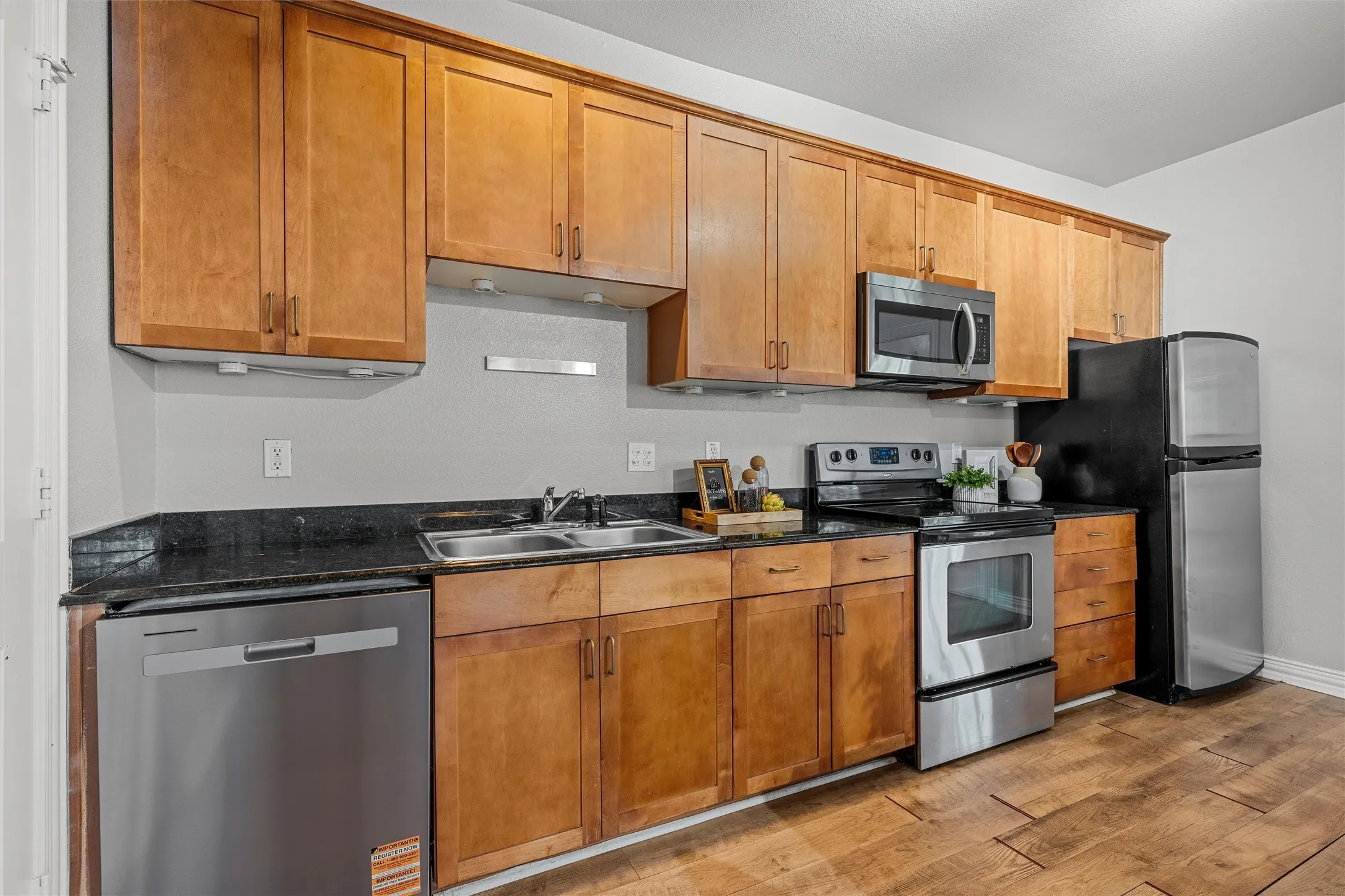 galley kitchen open floor plan