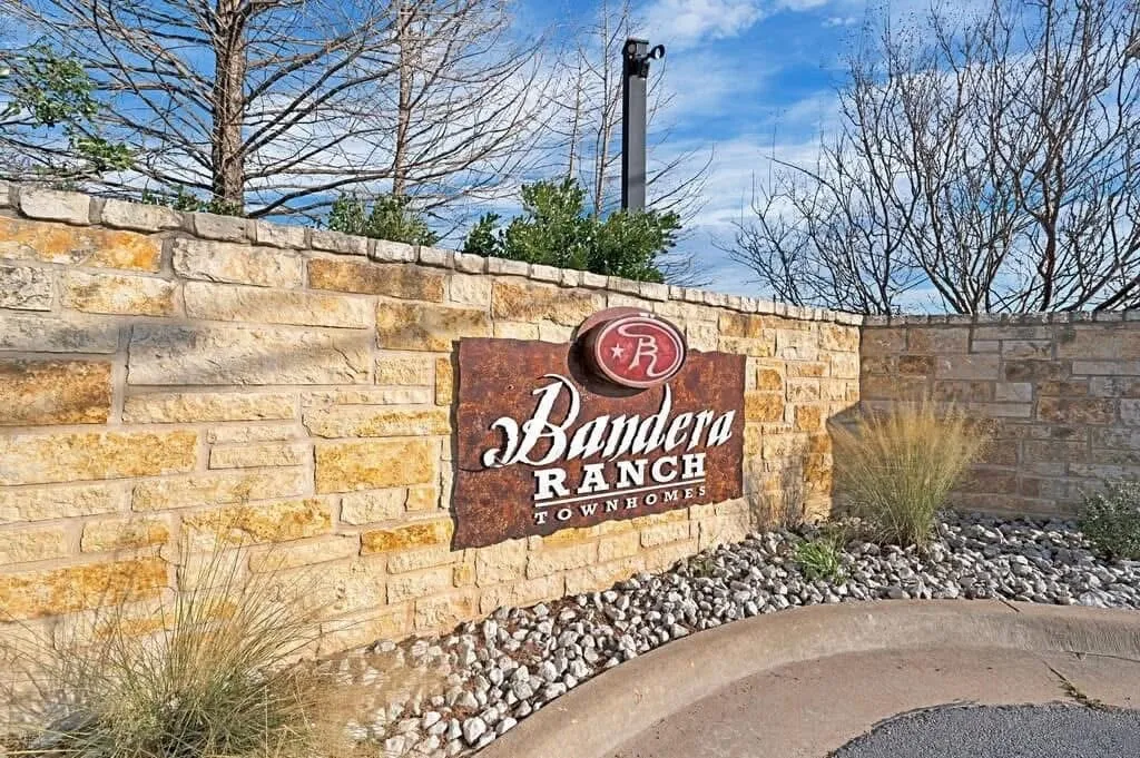 gated entrance to Bandera complex