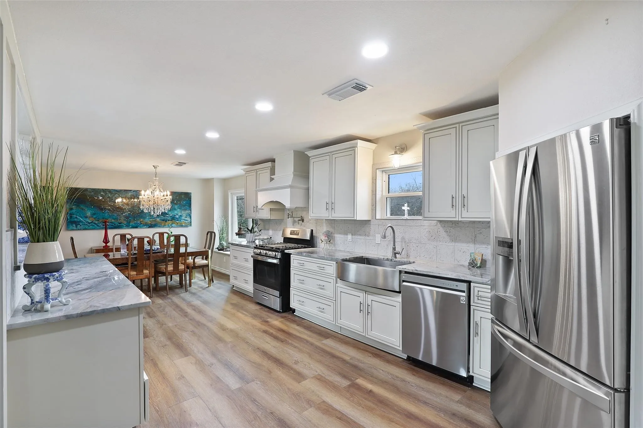 View of dining area from kitchen, perfect for entertaining!