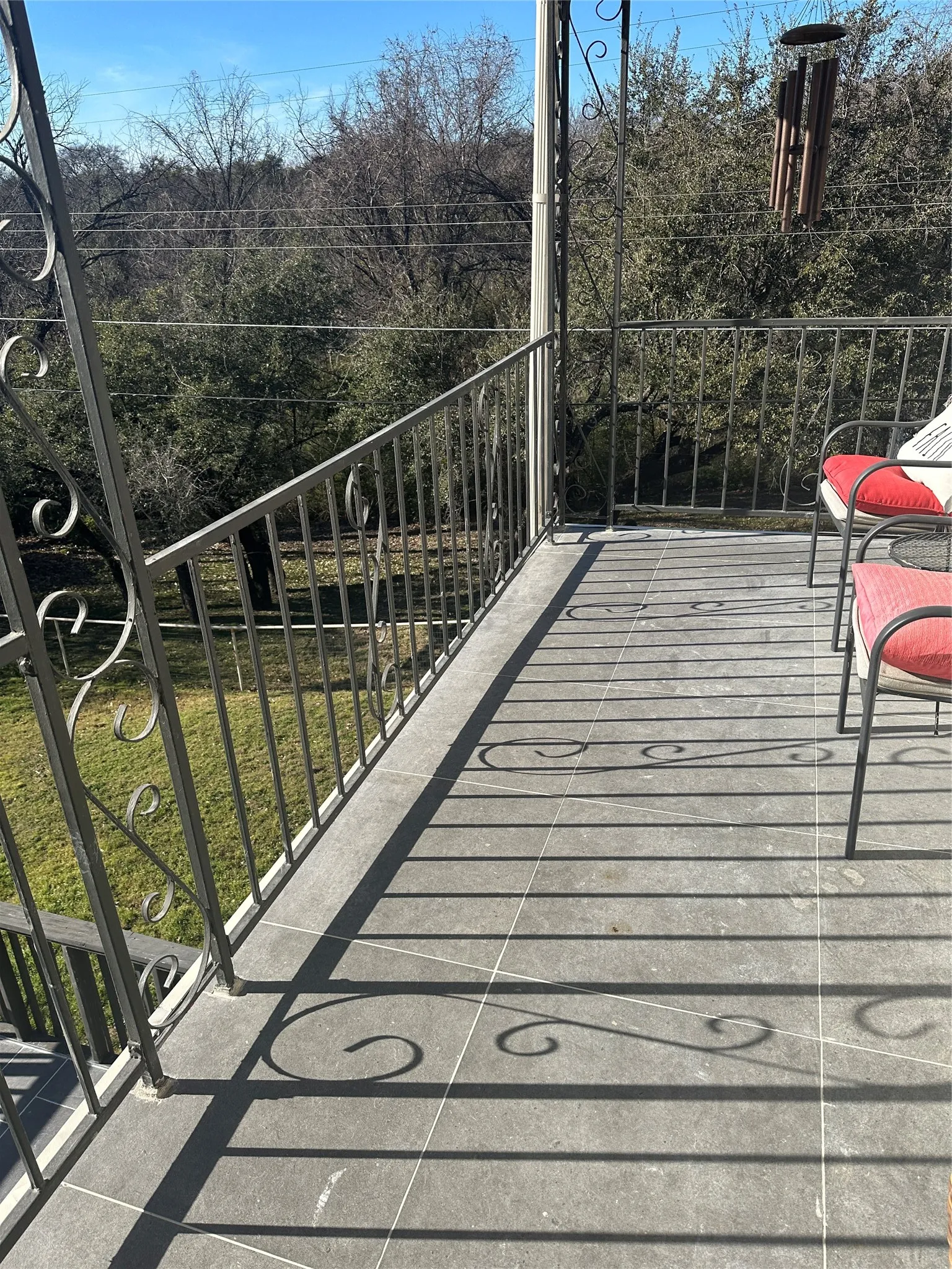 Another view of new tile on deck, overlooking the creek area. PEACEFUL, PEACEFUL, PEACEFUL!