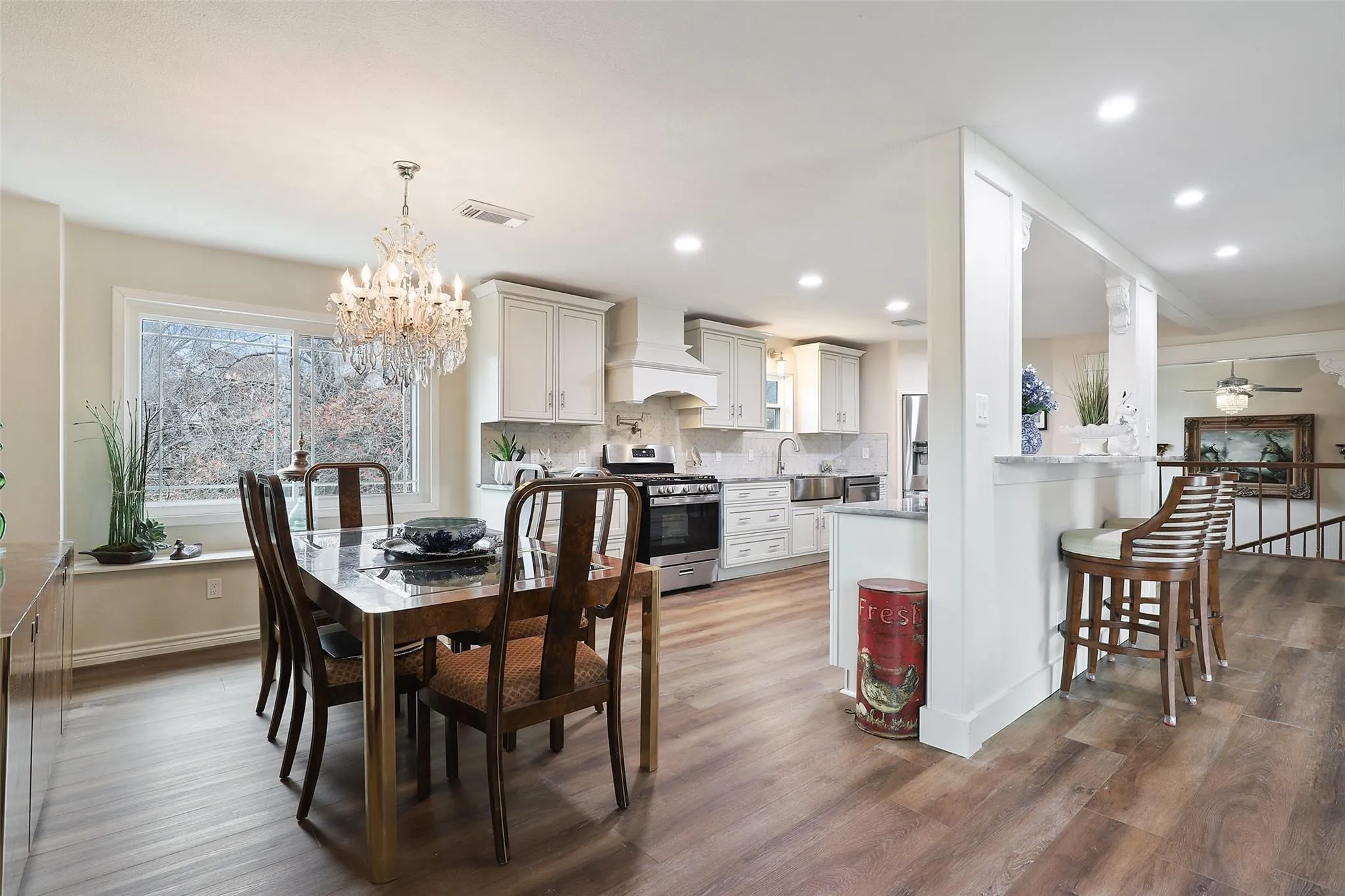 Dining and breakfast bar open to spacious living area!