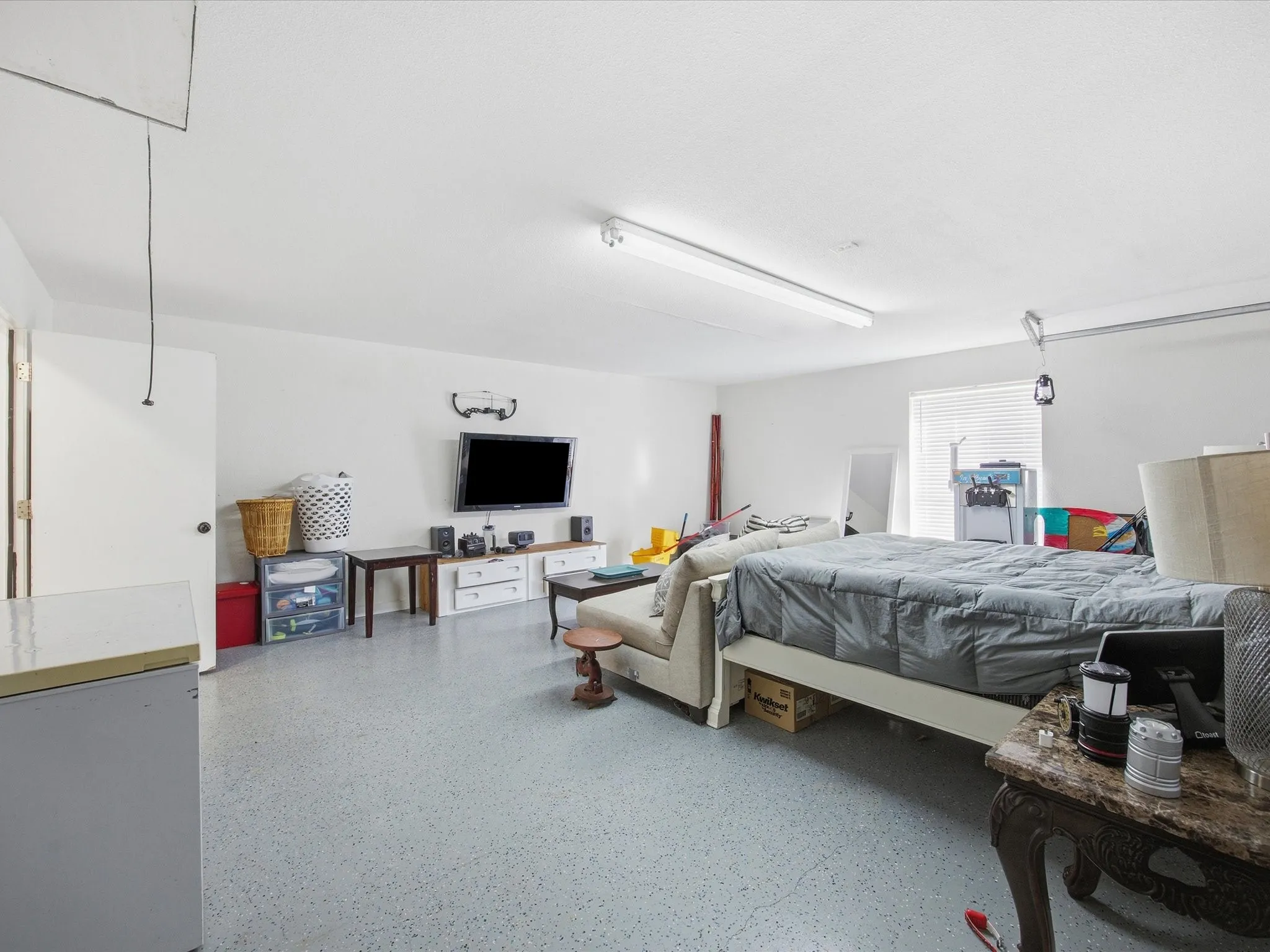 Garage conversion attached to home.