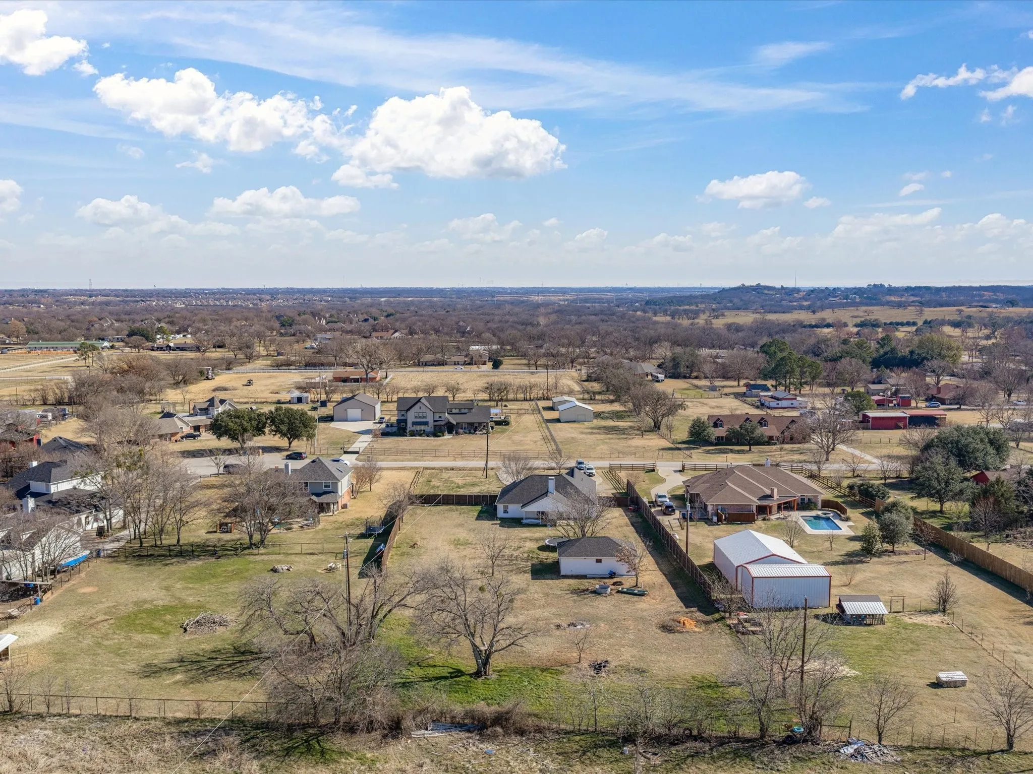 Aerial view of residential area