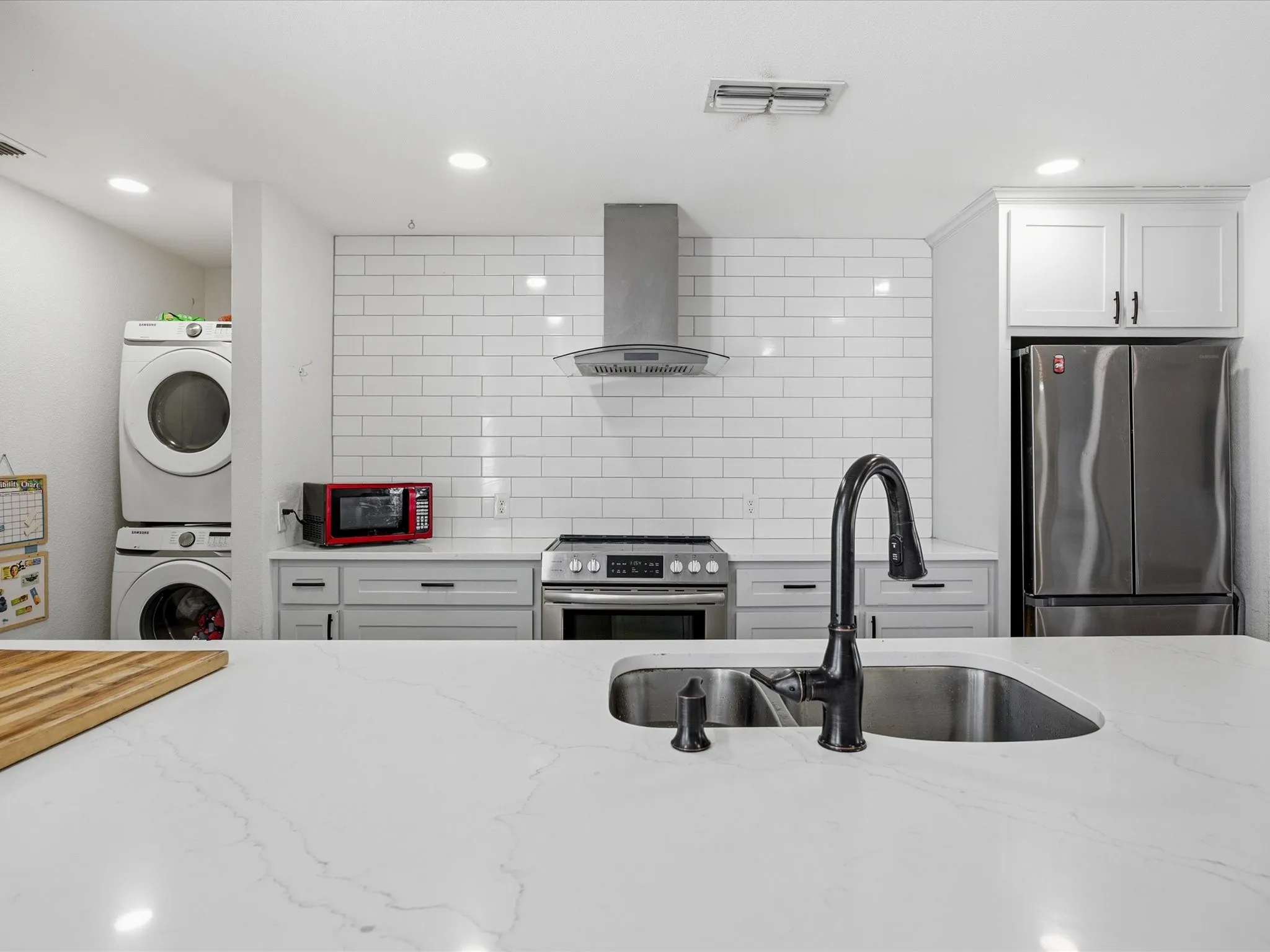 Kitchen Island and kitchen.