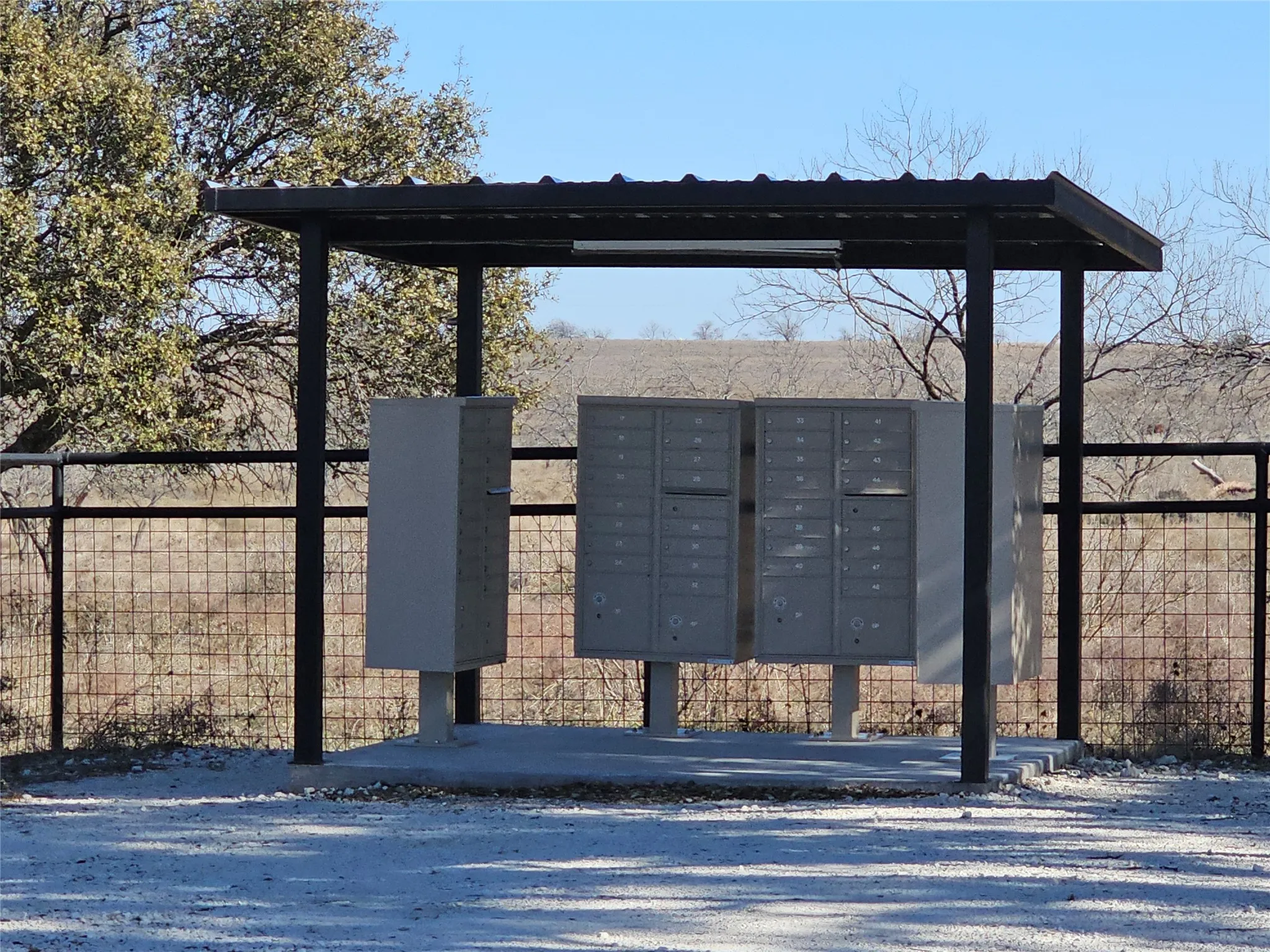 Surrounding community with mail boxes