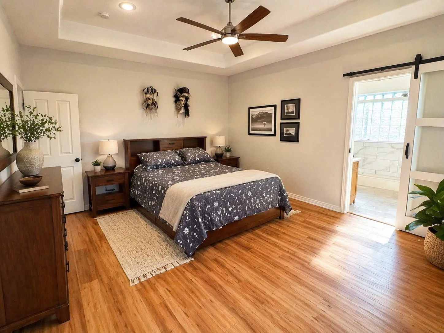 Spacious Primary with private access to patio
