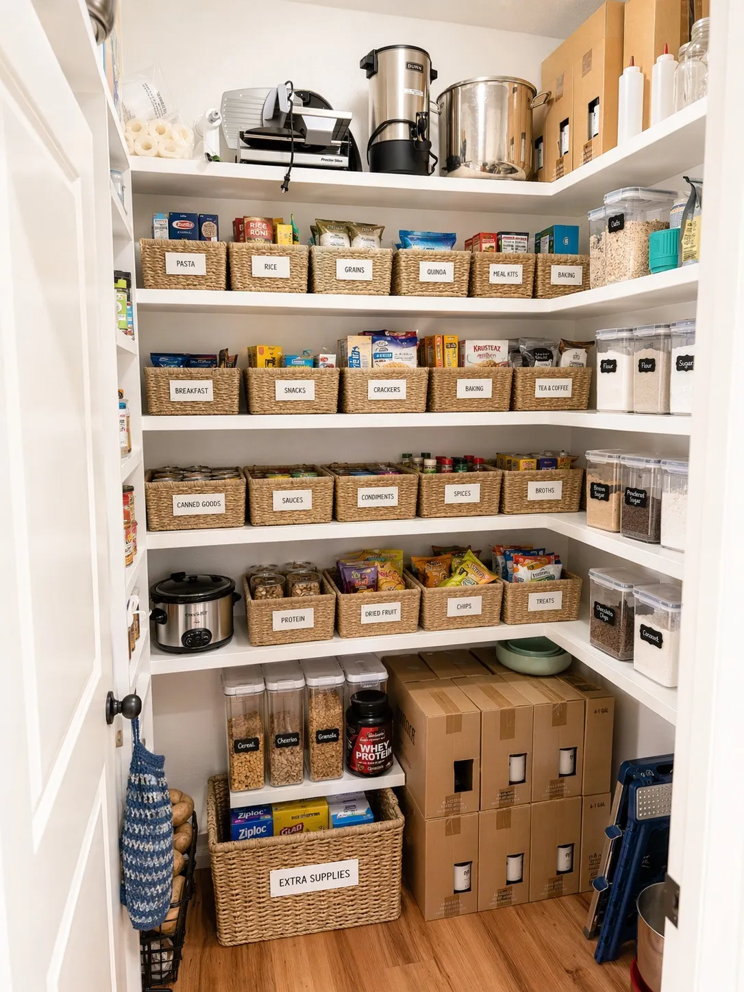 deep pantry with plenty of storage - image virtually staged