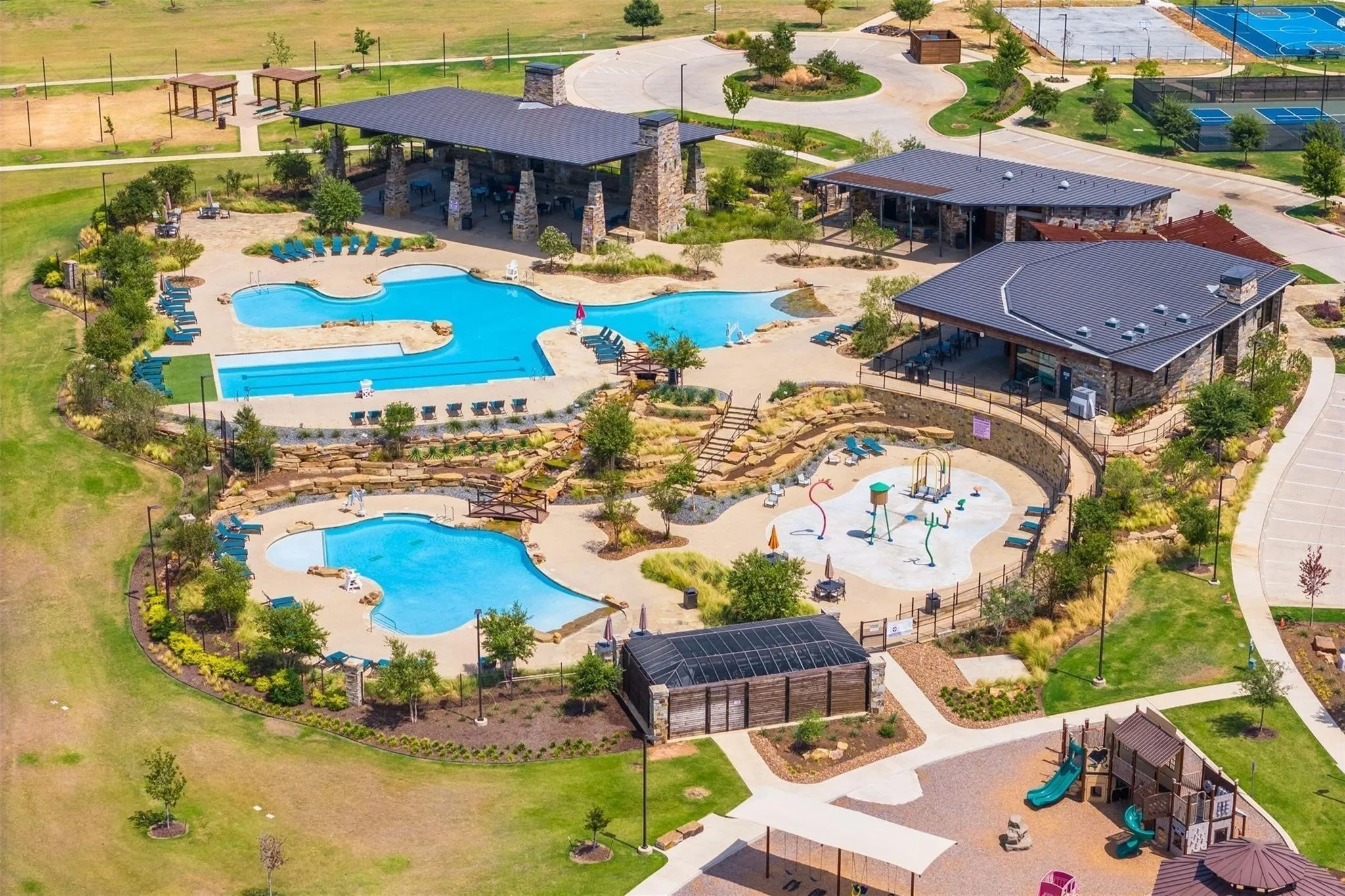 Bird's eye view of a pool