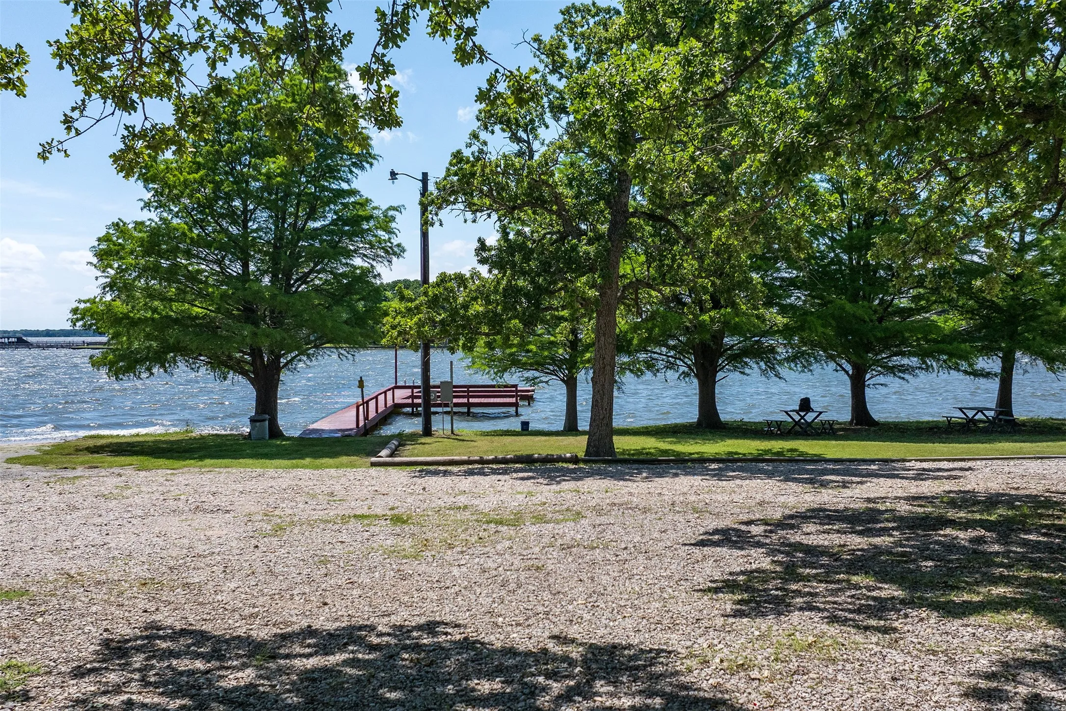 Community area with a boat dock