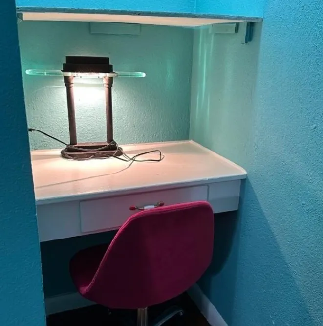Office with a textured wall
