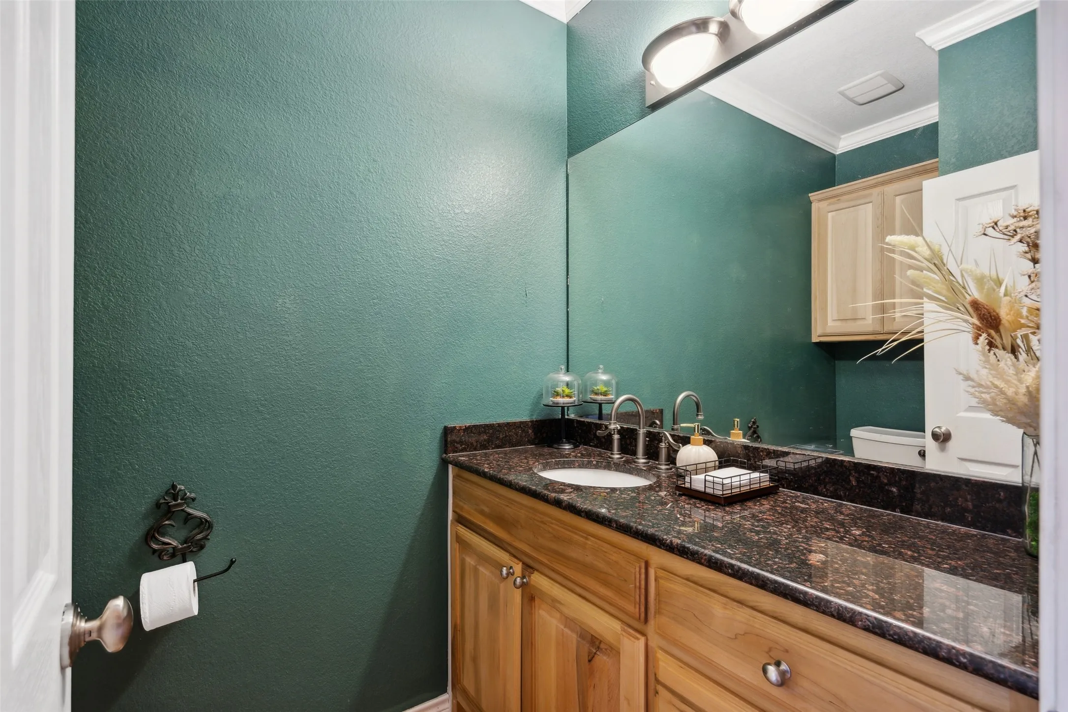 The half bath is perfect for guests