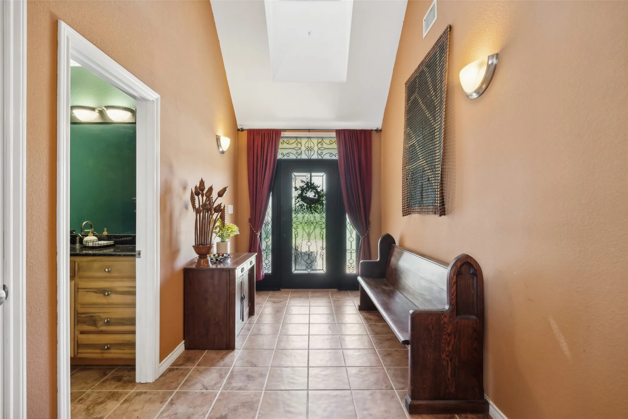 Just inside the front door looking back across the entryway