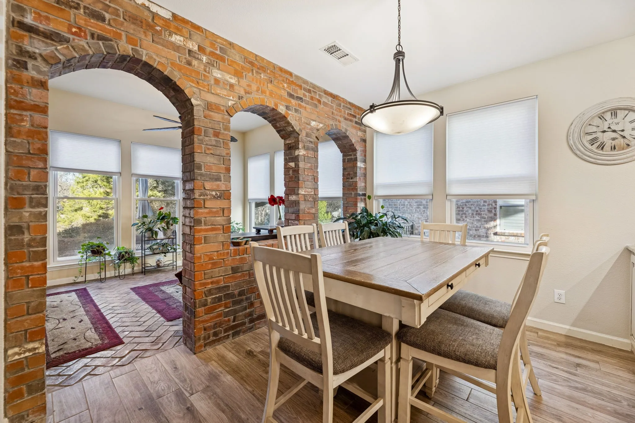 Breakfast area in kitchen large enough for large dining table