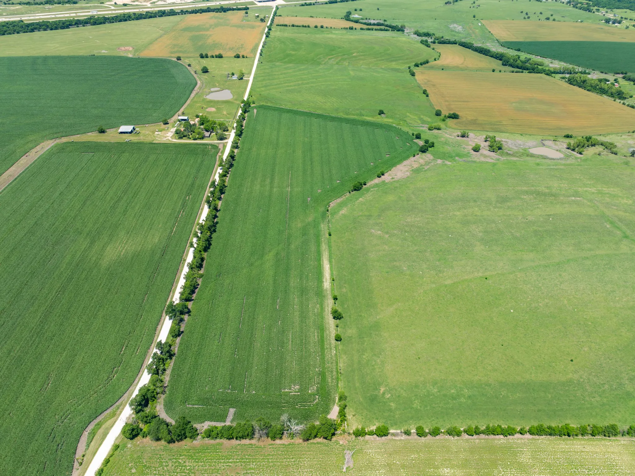View of property location with rows of crops and rural landscape
