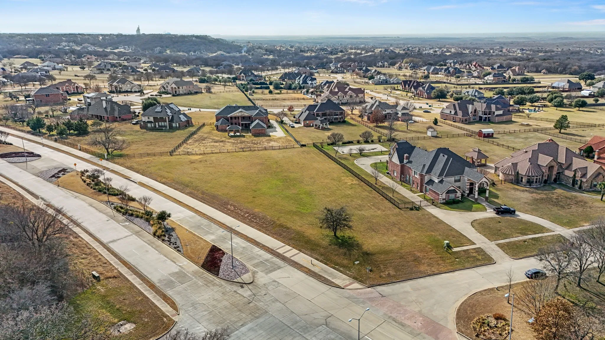 Aerial view of residential area