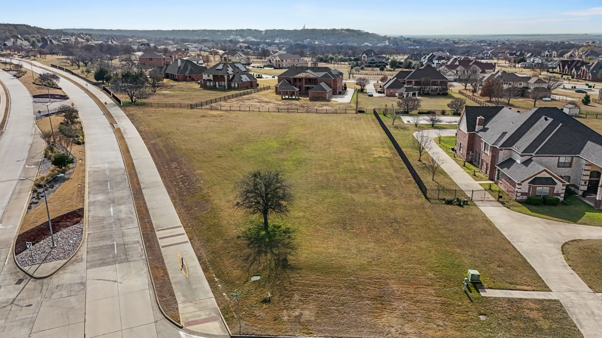 Aerial view of residential area