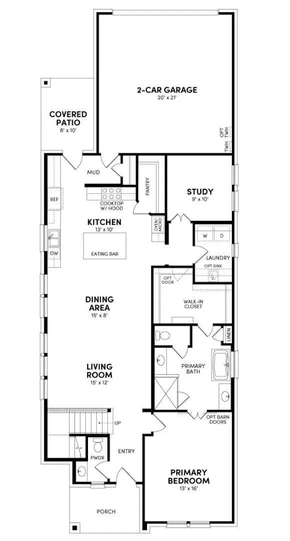 Brookfield Residential - Linfield Floorplan - Modern Prairie