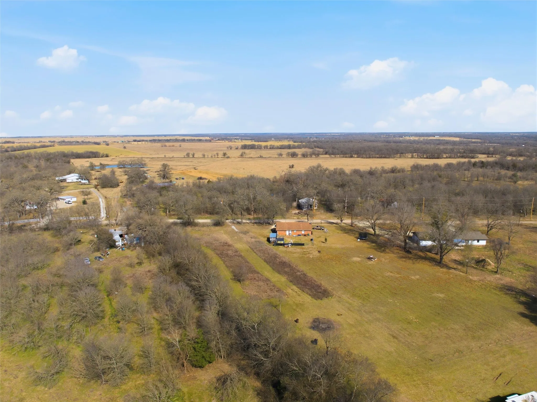 Aerial view of sparsely populated area