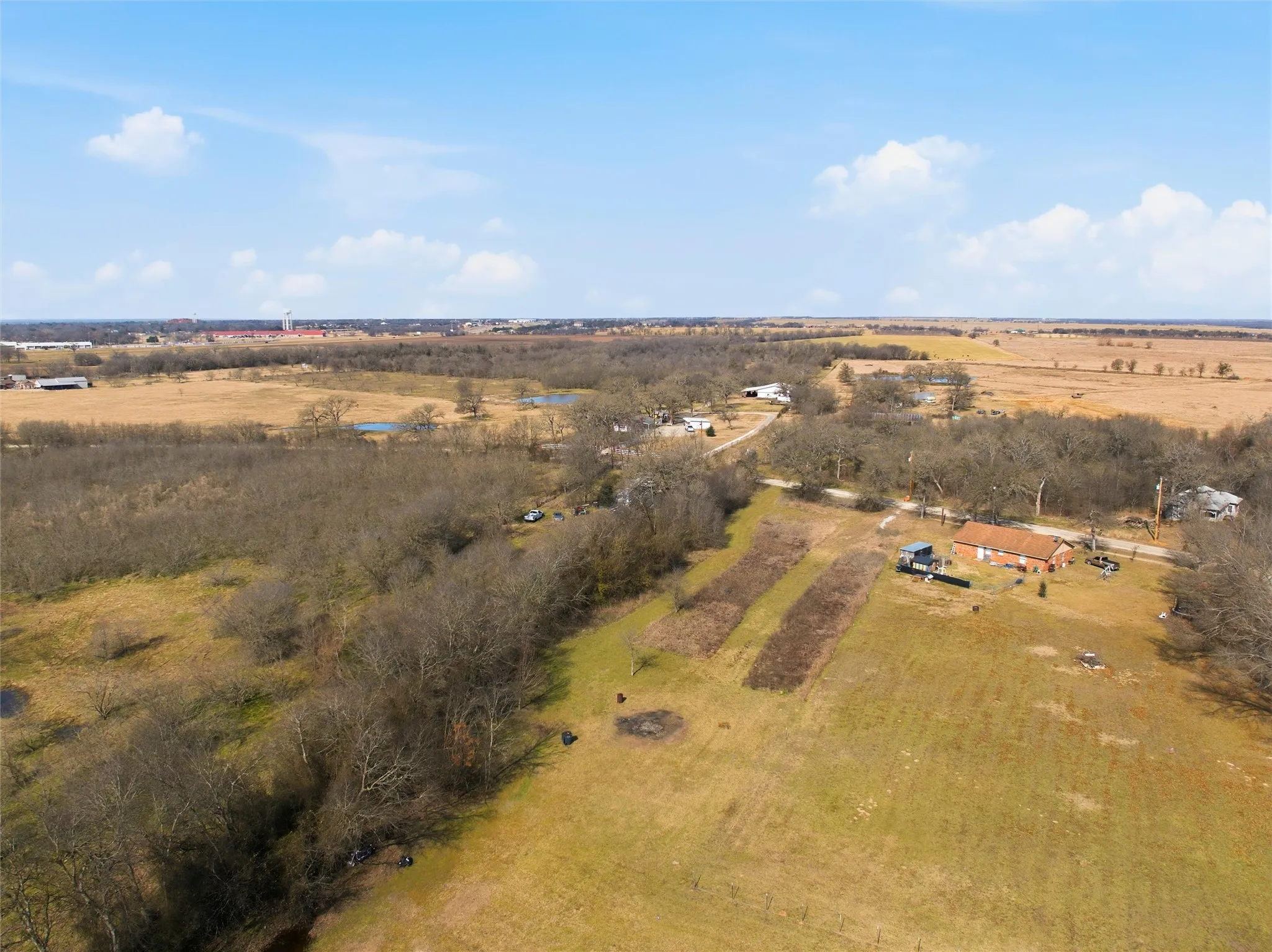 Aerial view of sparsely populated area