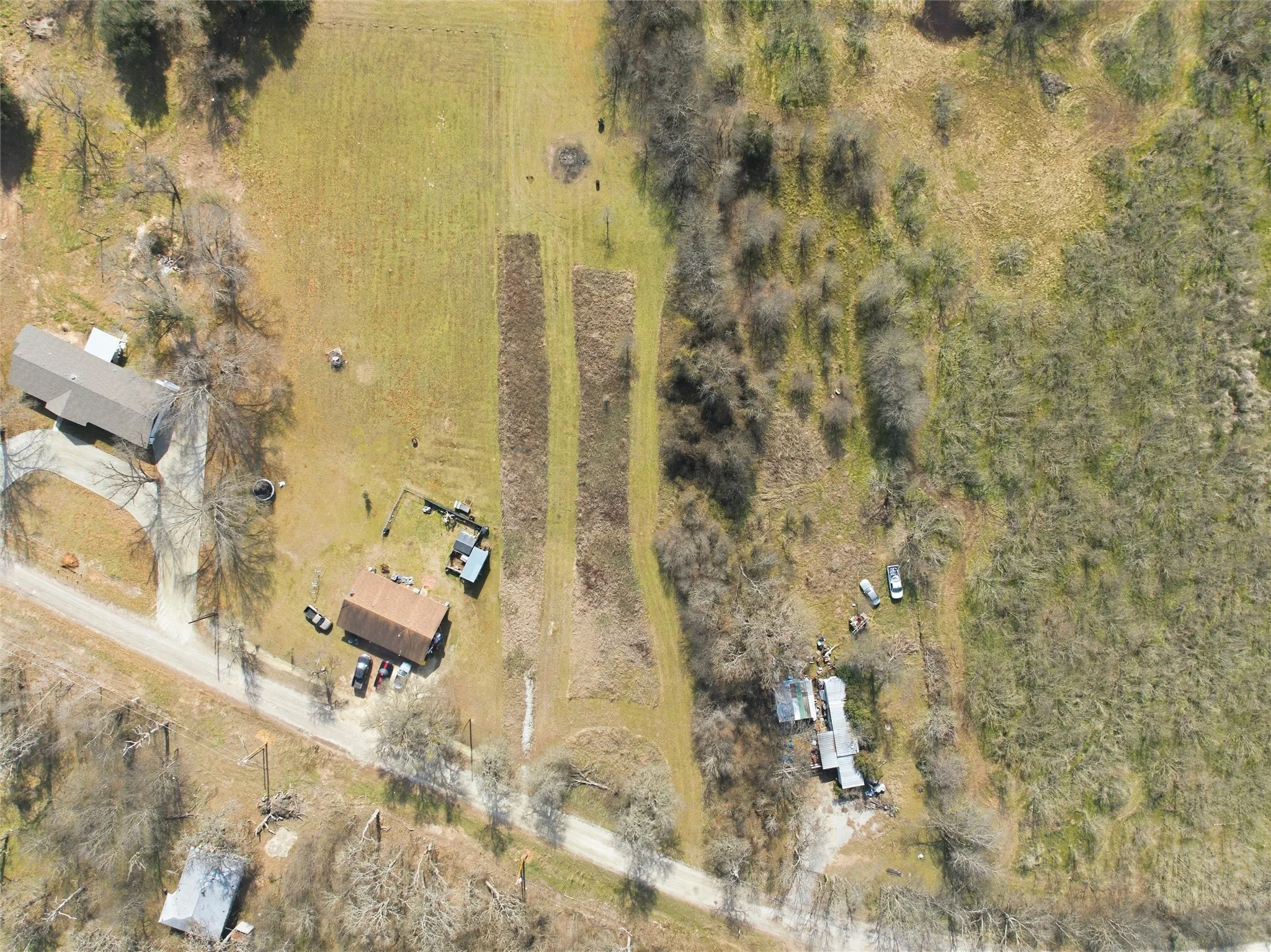 Aerial view of property's location with rural landscape