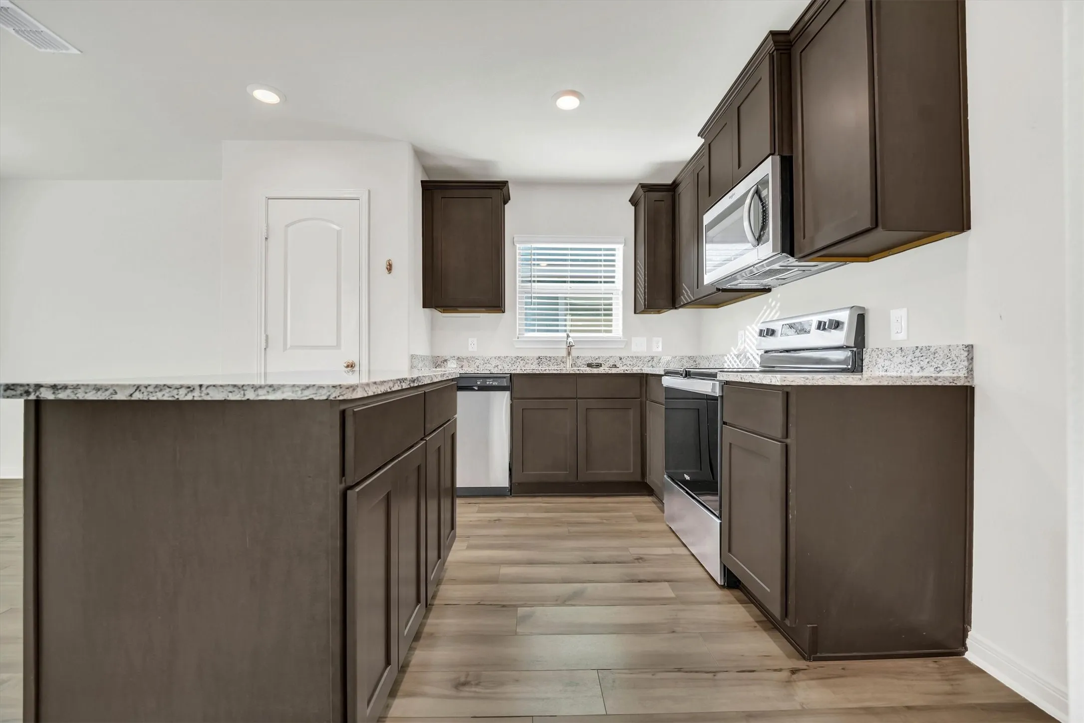 Island and kitchen view