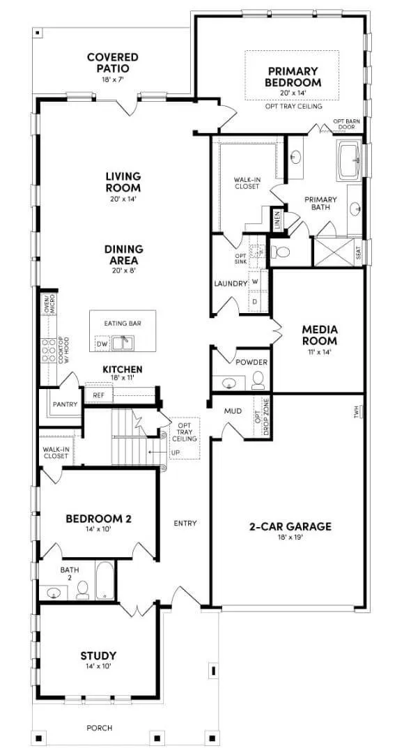 Brookfield Residential - Denison Floorplan - Modern Prairie