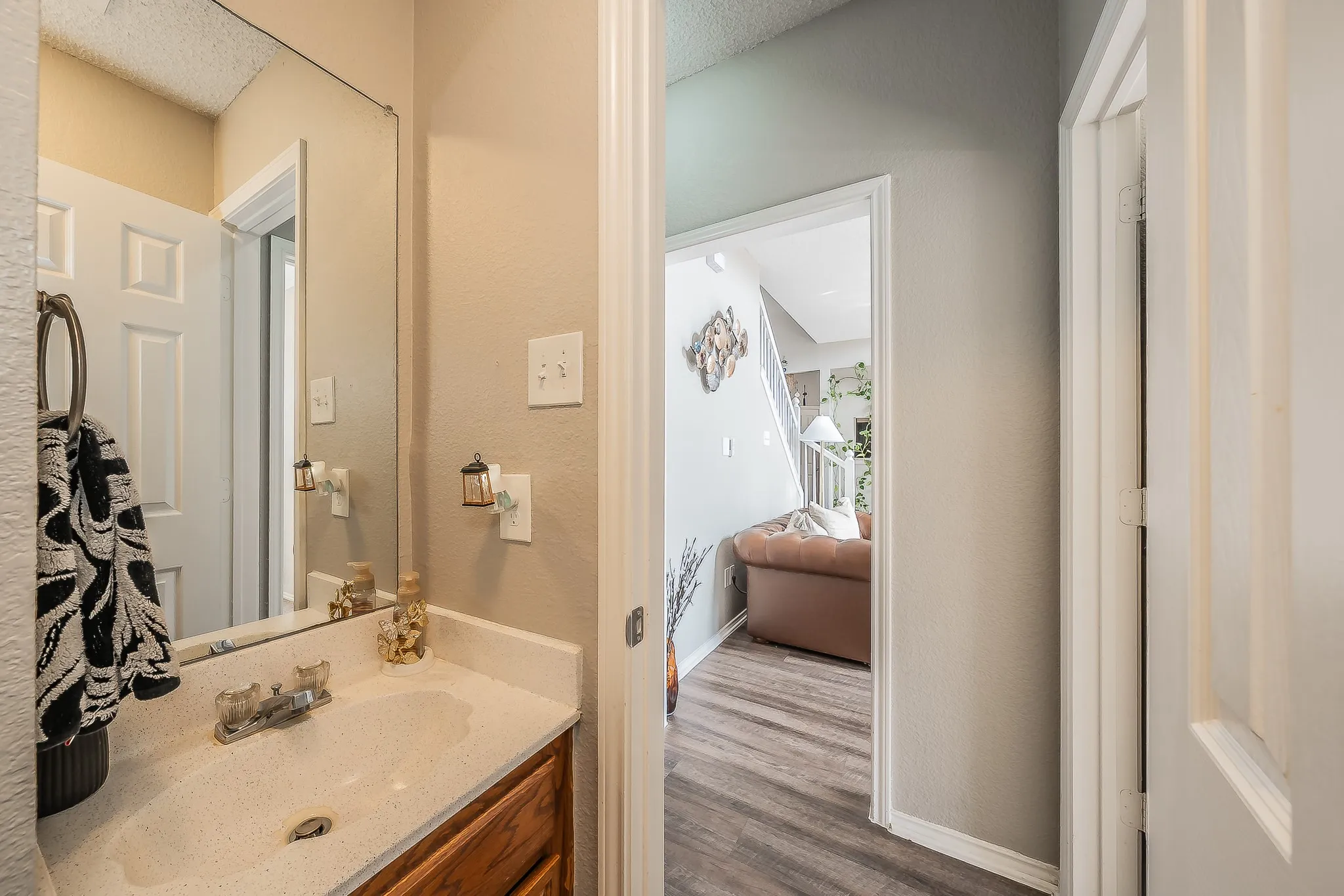 Half bathroom located downstairs