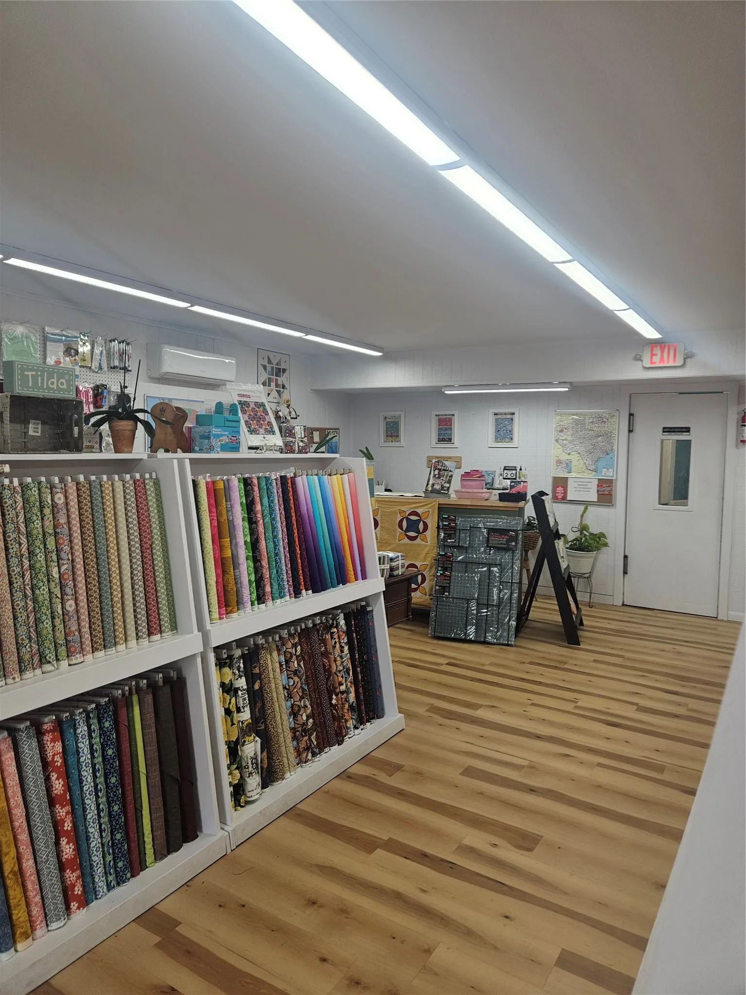 Wide easy aisles and beautiful flooring.