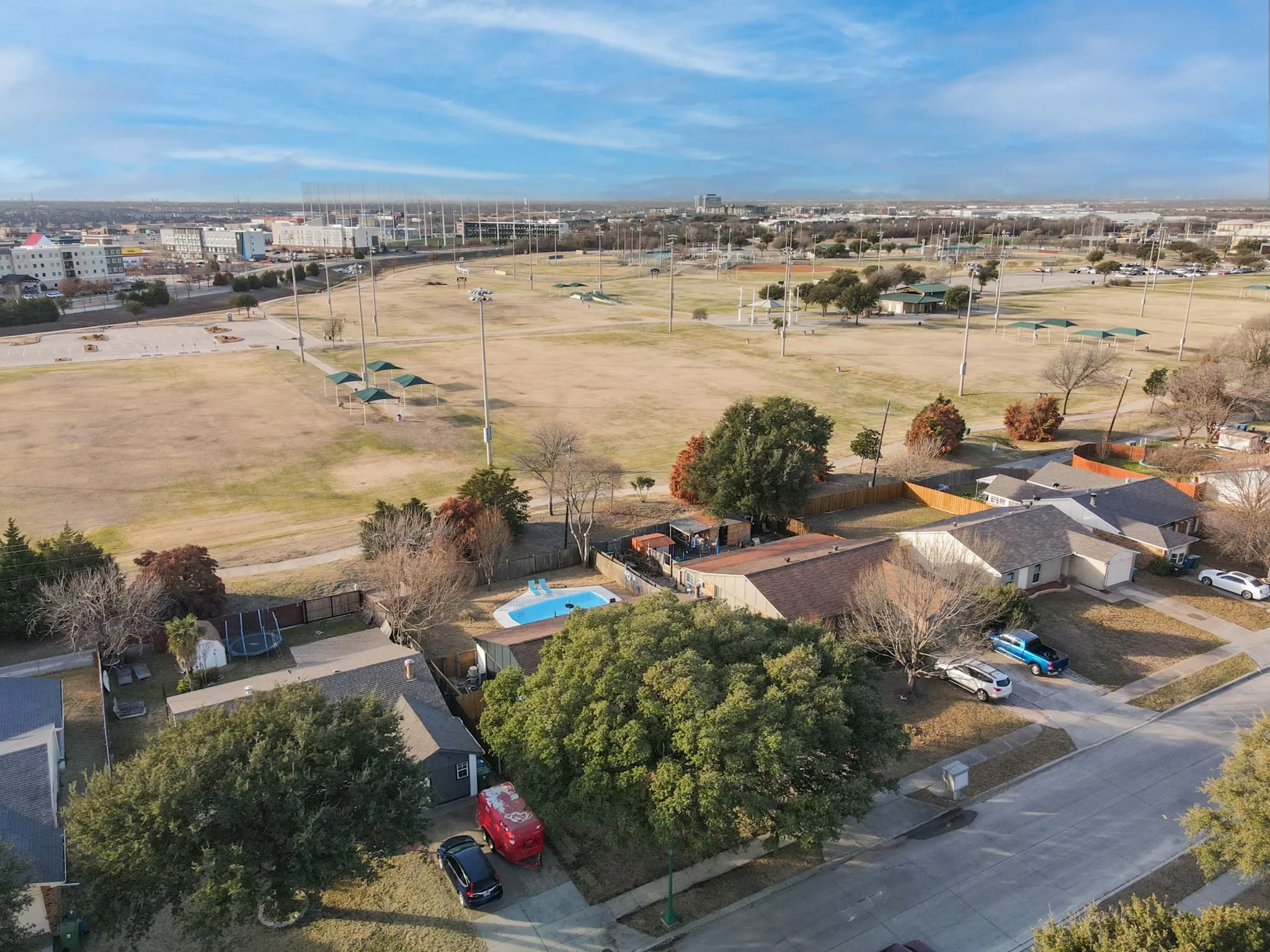 Birds eye view of property
