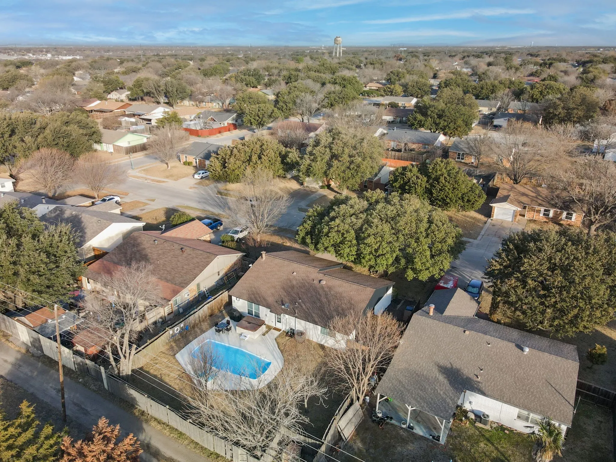 Birds eye view of property