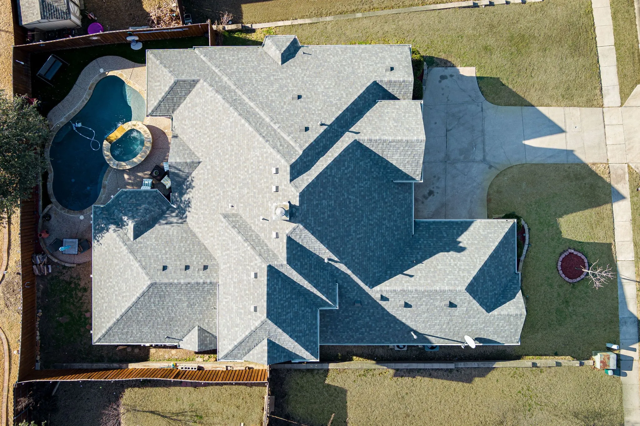 Aerial view of a pool area