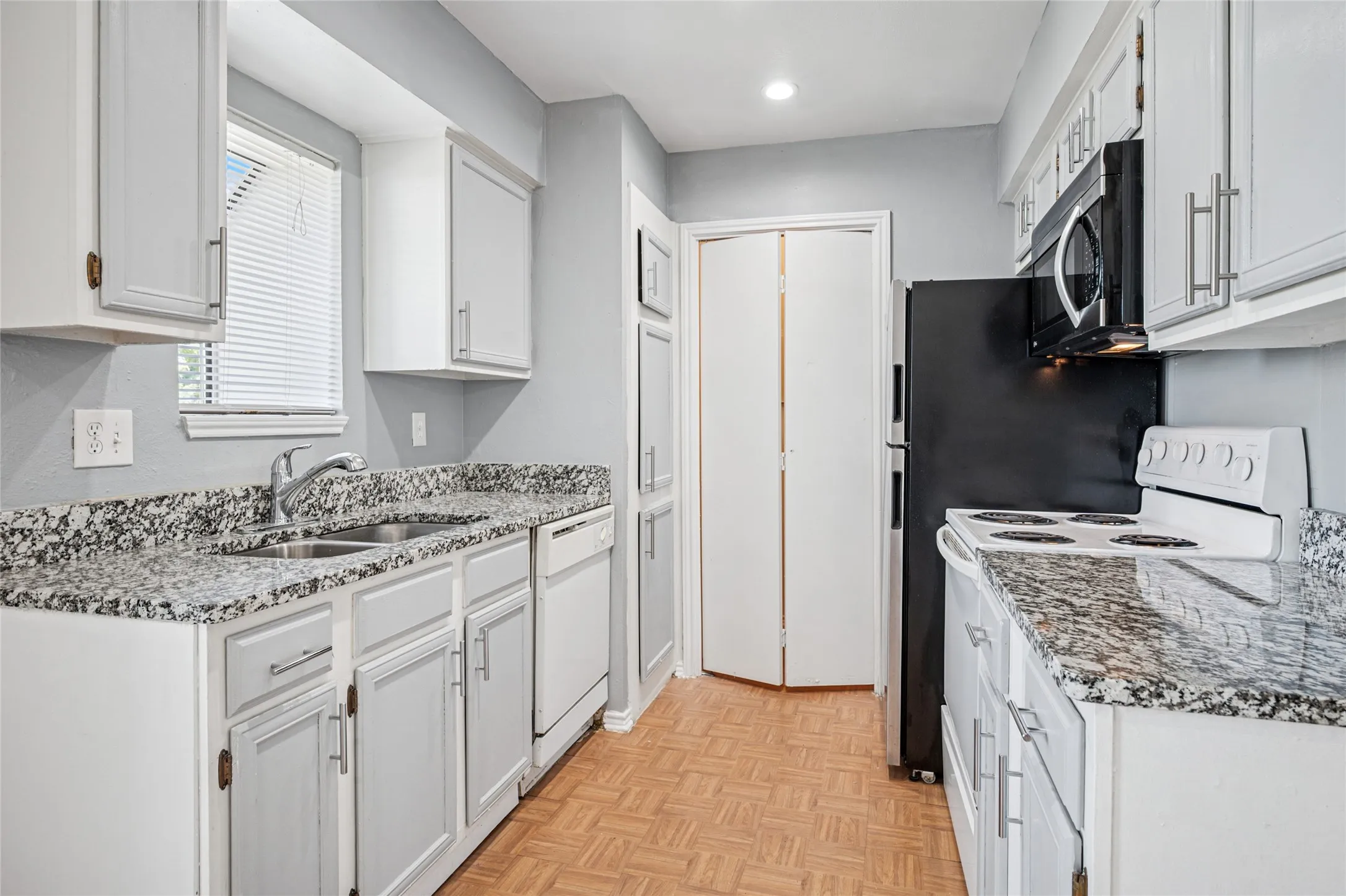 Granite counters and refrigerator stays