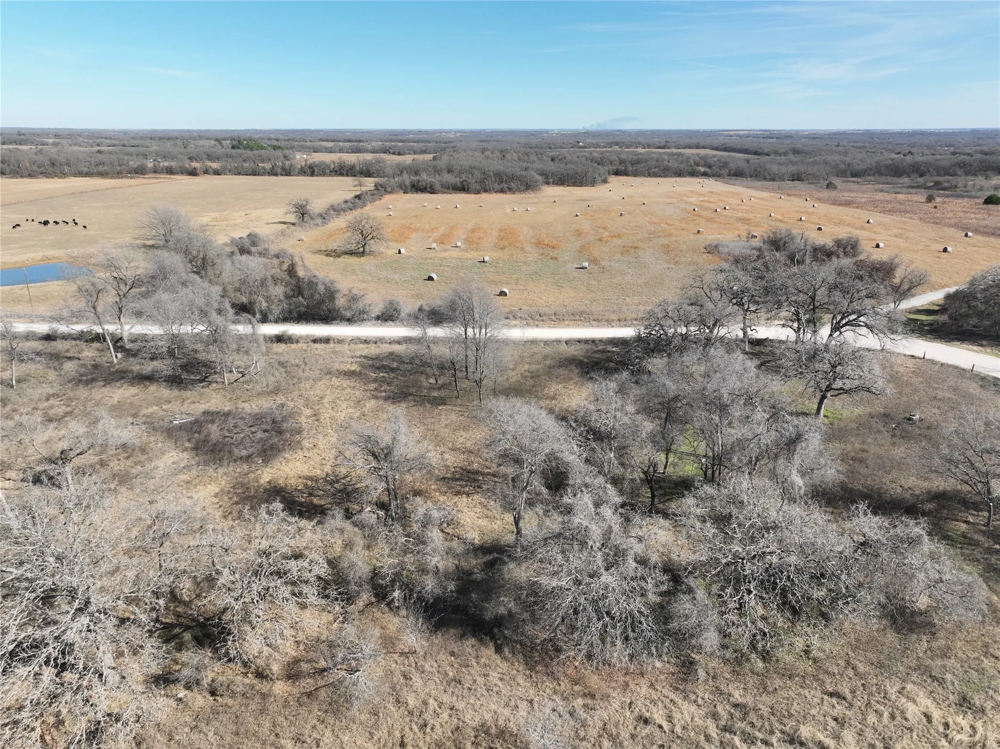 Aerial overview of property's location with rural landscape